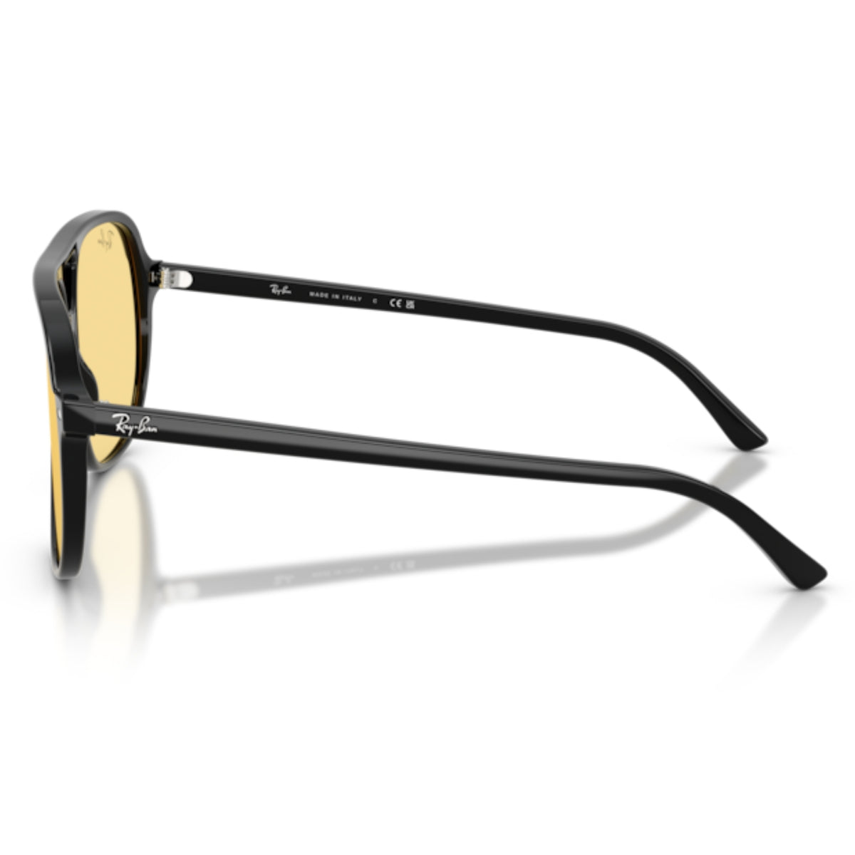 Ray-Ban RB2198 black square sunglasses, side view of the temple