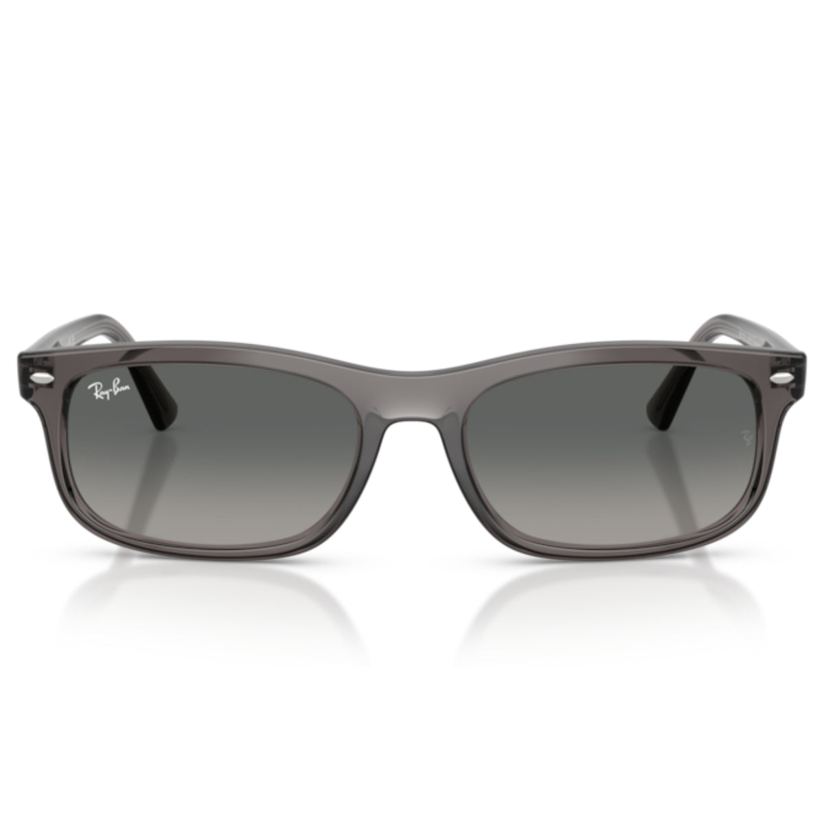 Ray-Ban RB2224 opal light grey rectangle sunglasses, full-rim plastic frame