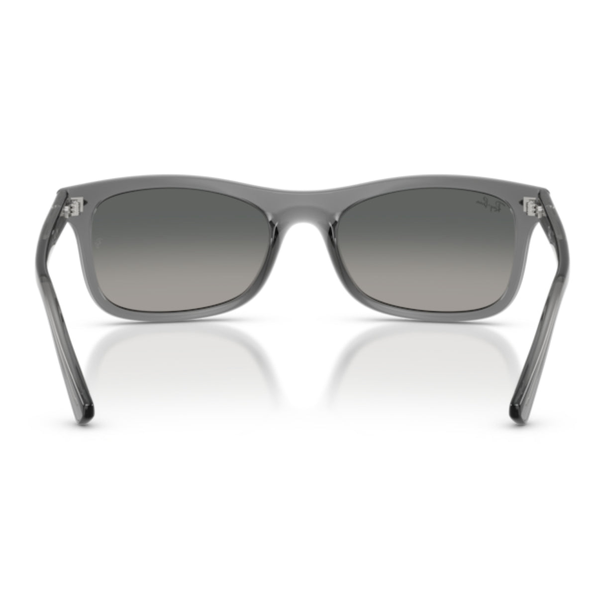 Ray-Ban RB2226 transparent grey square sunglasses, back view of the frame and temples
