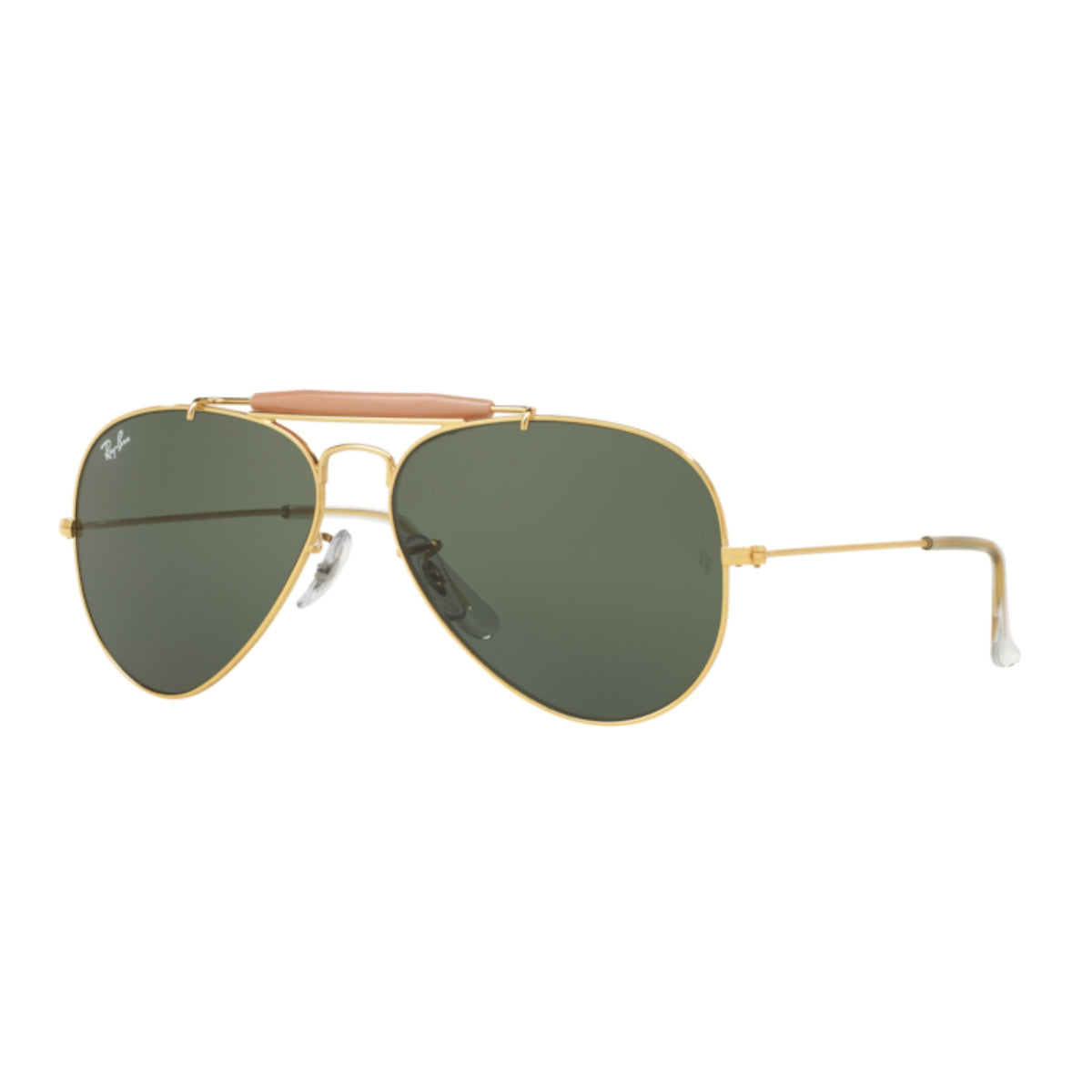 Ray-Ban RB3129 arista gold aviator sunglasses with G-15 green lenses