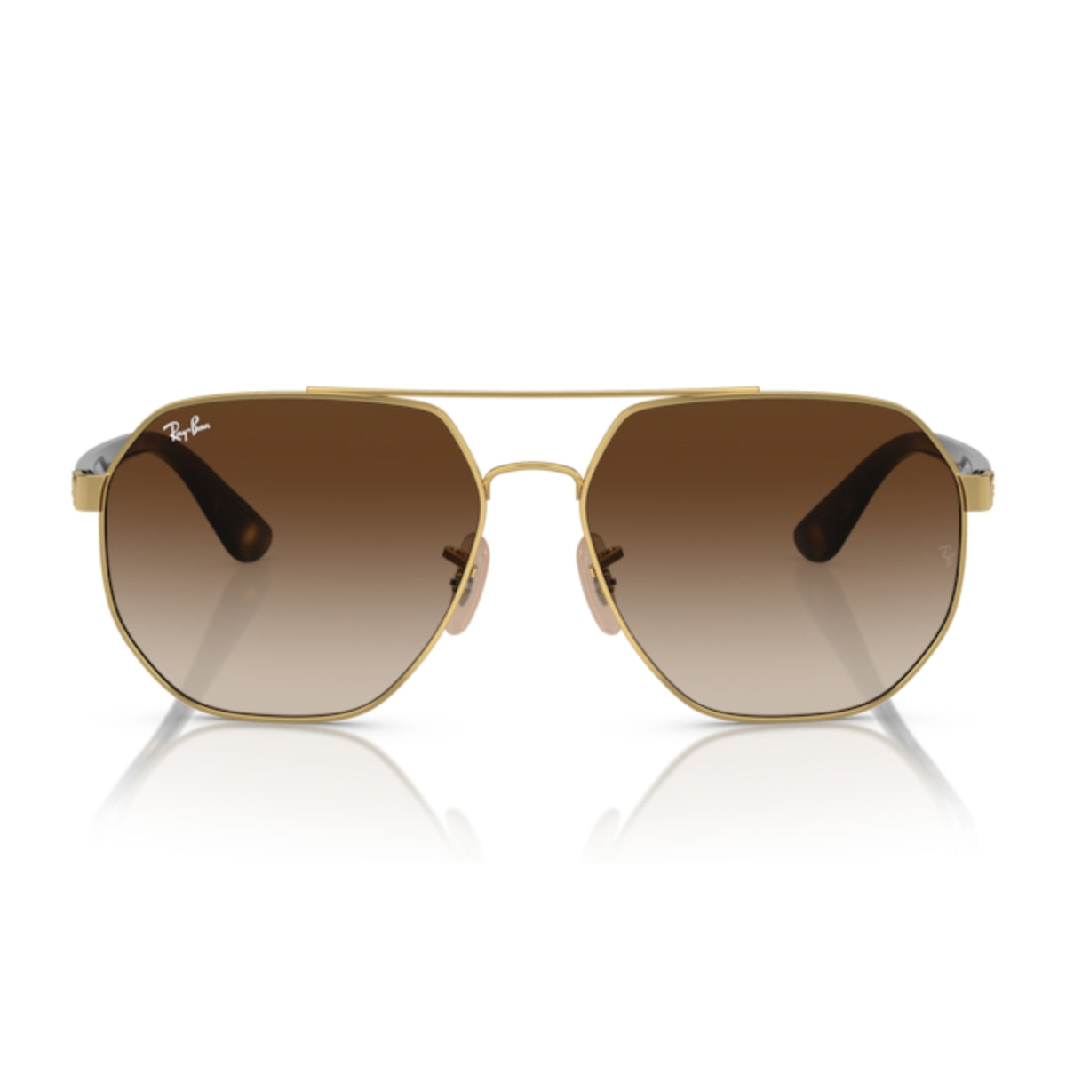 Ray-Ban RB3714 arista gold geometric sunglasses, full-rim metal and plastic frame