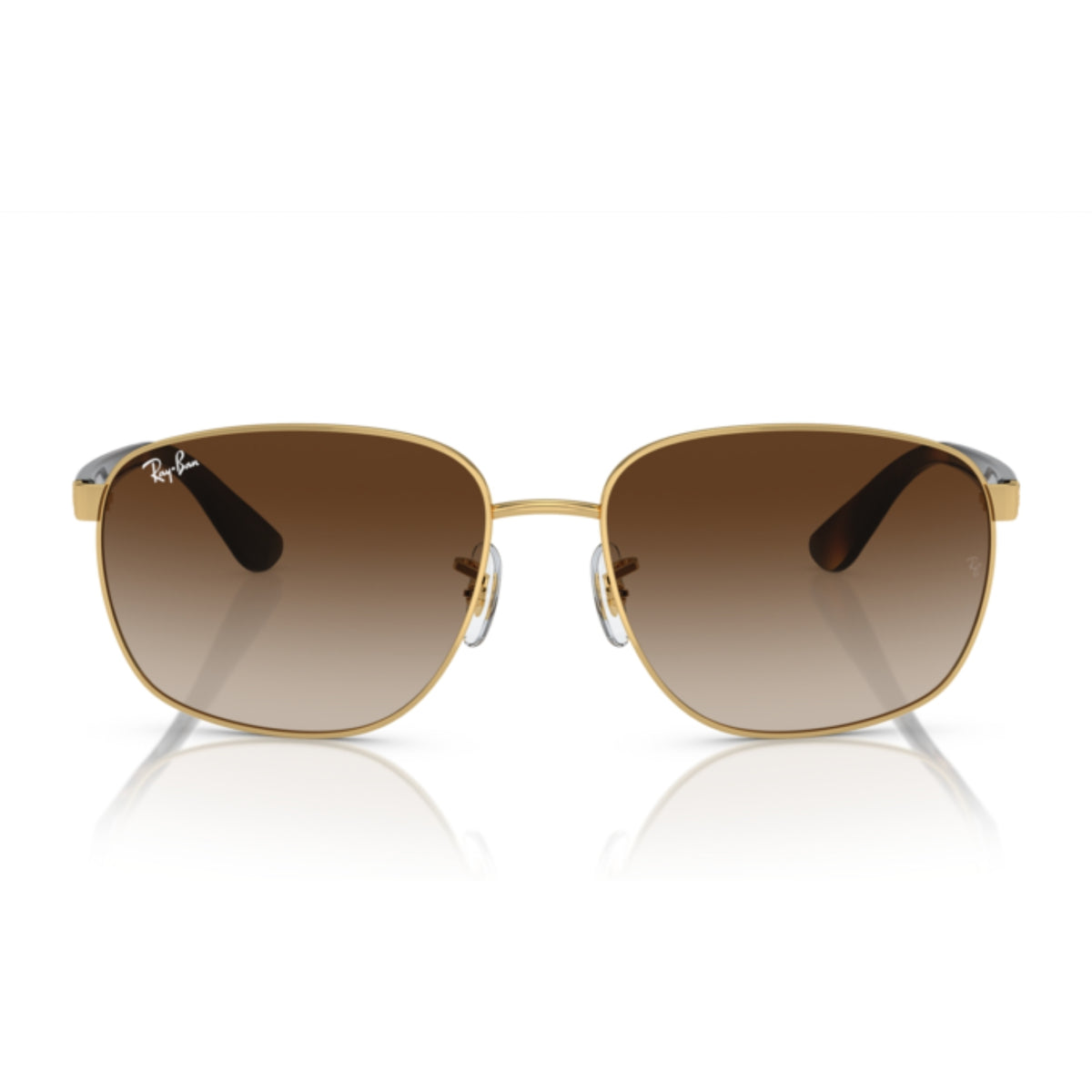 Ray-Ban RB3725 arista gold square sunglasses, full-rim metal and plastic frame