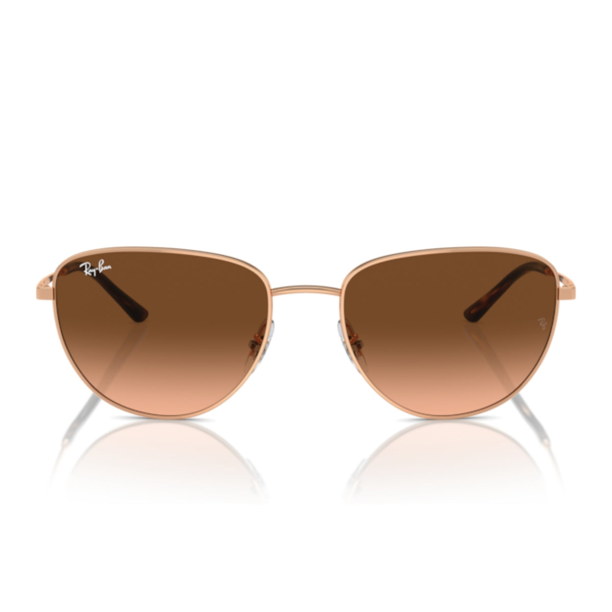 Ray-Ban RB3740 rose gold square sunglasses, full-rim metal frame