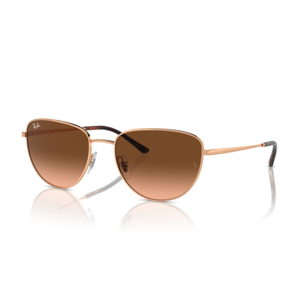 Ray-Ban RB3740 rose gold square sunglasses with pink lenses