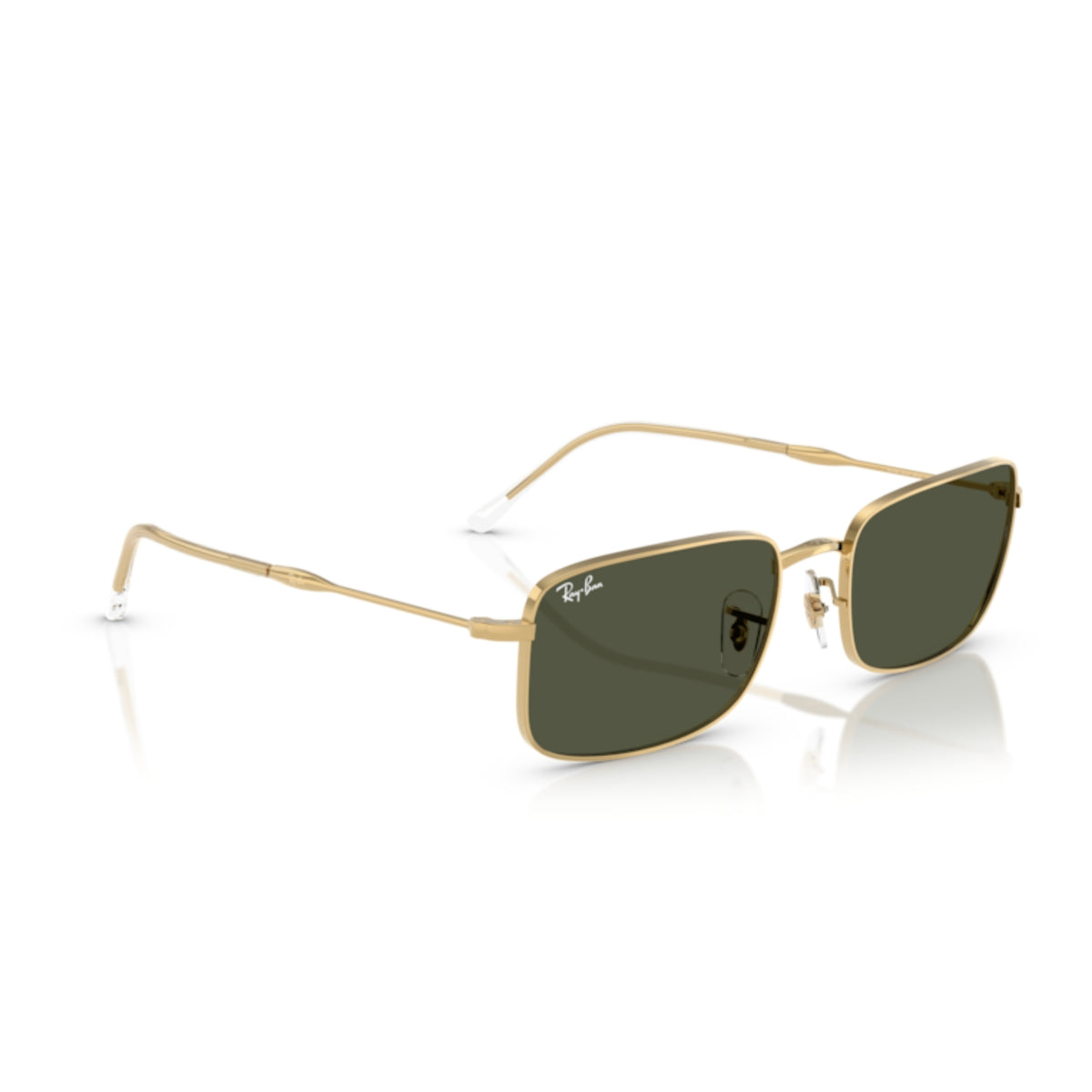 Ray-Ban RB3746 arista gold rectangle sunglasses, angled view