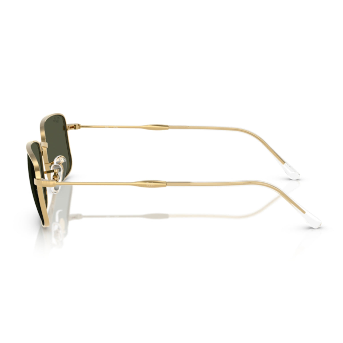 Ray-Ban RB3746 arista gold rectangle sunglasses, side view of the arista gold temple