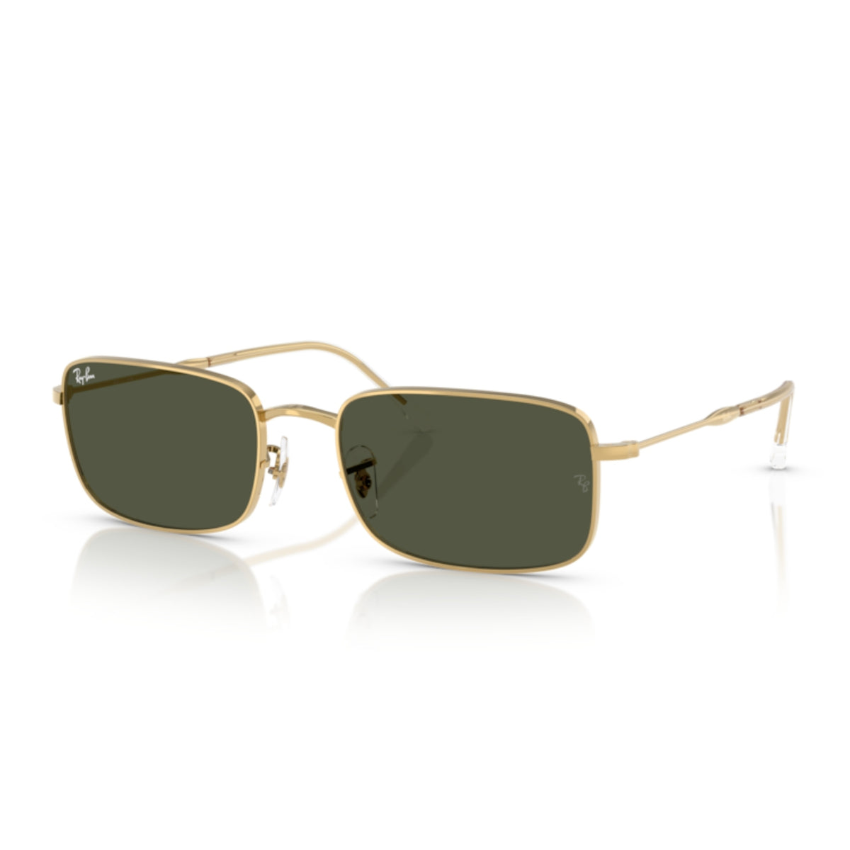 Ray-Ban RB3746 arista gold rectangle sunglasses with G-15 green lenses