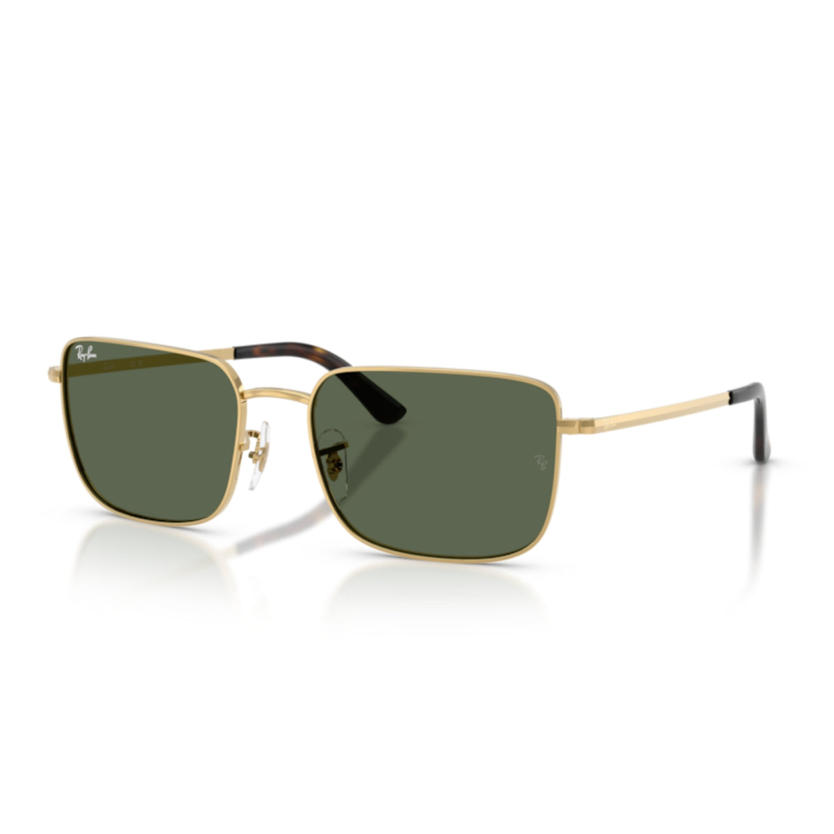 Ray-Ban RB3771 arista gold geometric sunglasses with dark green lenses