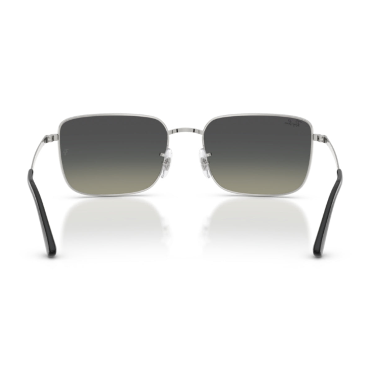 Ray-Ban RB3771 silver geometric sunglasses, back view of the frame and temples