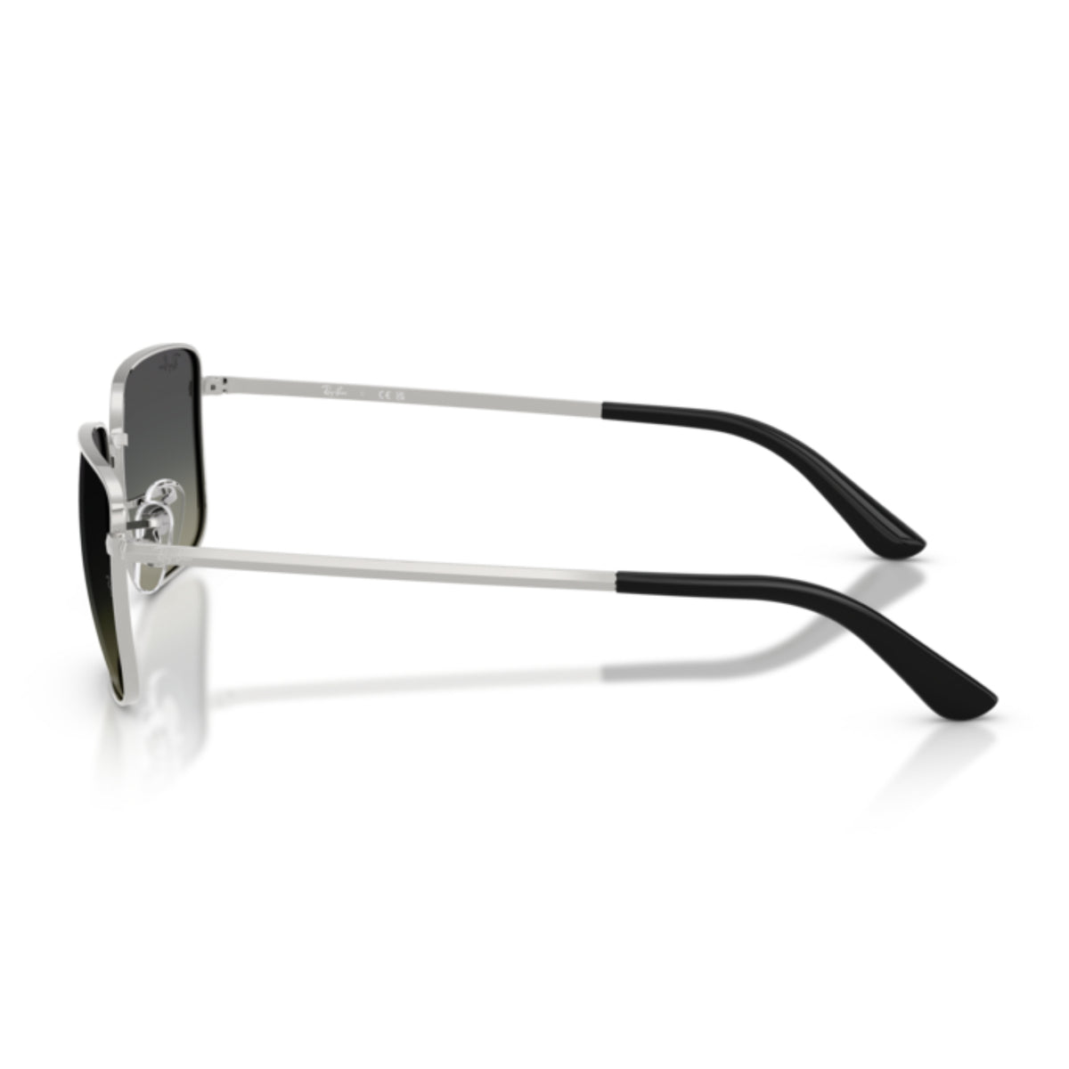 Ray-Ban RB3771 silver geometric sunglasses, side view of the temple