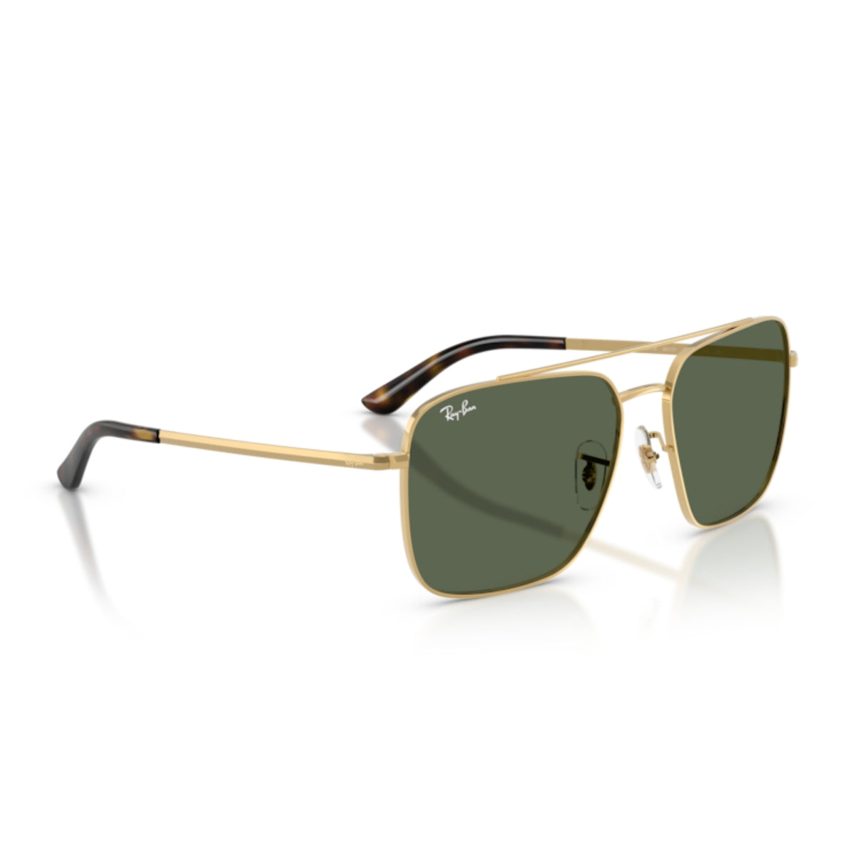 Ray-Ban RB3773 arista gold square sunglasses, angled view