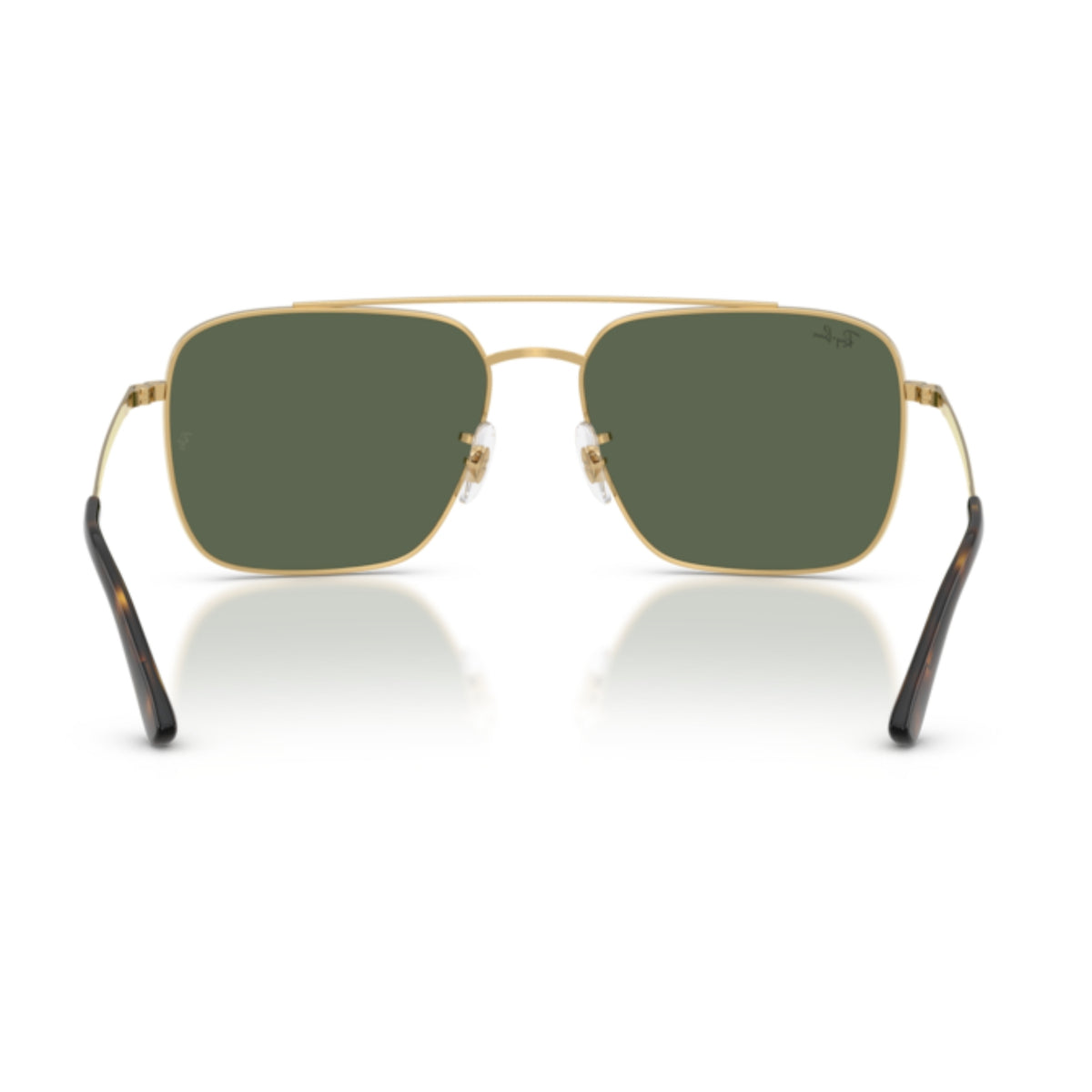 Ray-Ban RB3773 arista gold square sunglasses, back view of the frame and temples