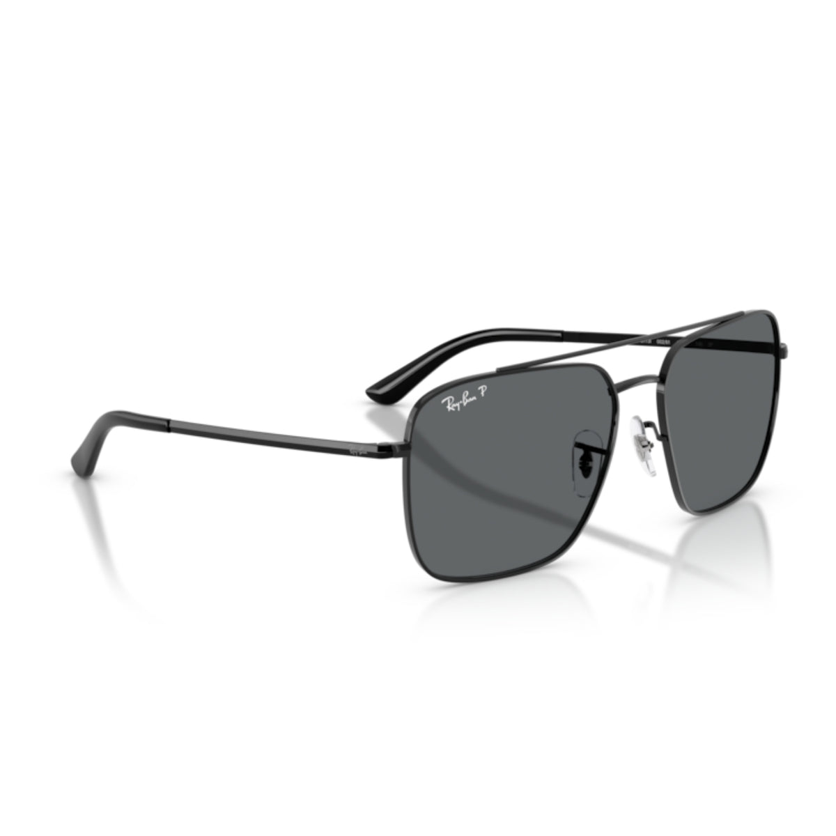 Ray-Ban RB3773 black square sunglasses, angled view