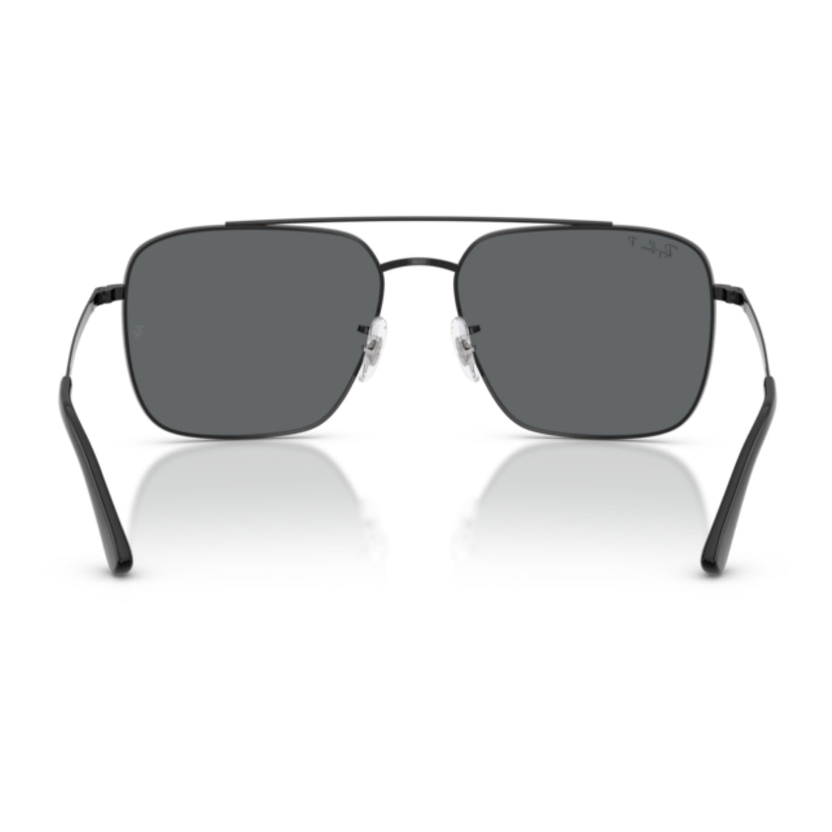 Ray-Ban RB3773 black square sunglasses, back view of the frame and temples