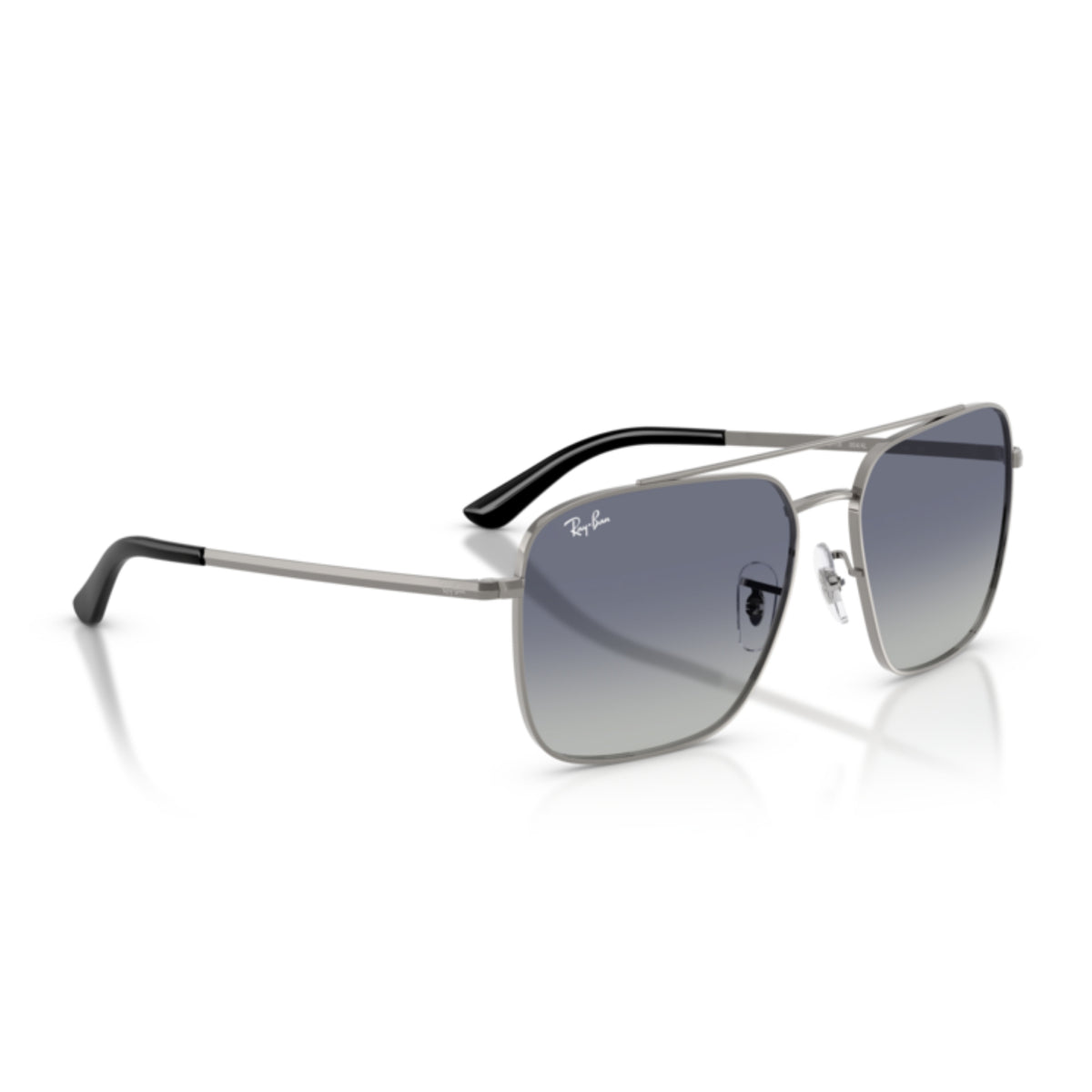 Ray-Ban RB3773 gunmetal square sunglasses, angled view