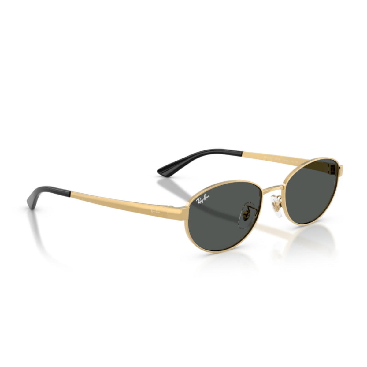 Ray-Ban RB3774D arista gold oval sunglasses, angled view