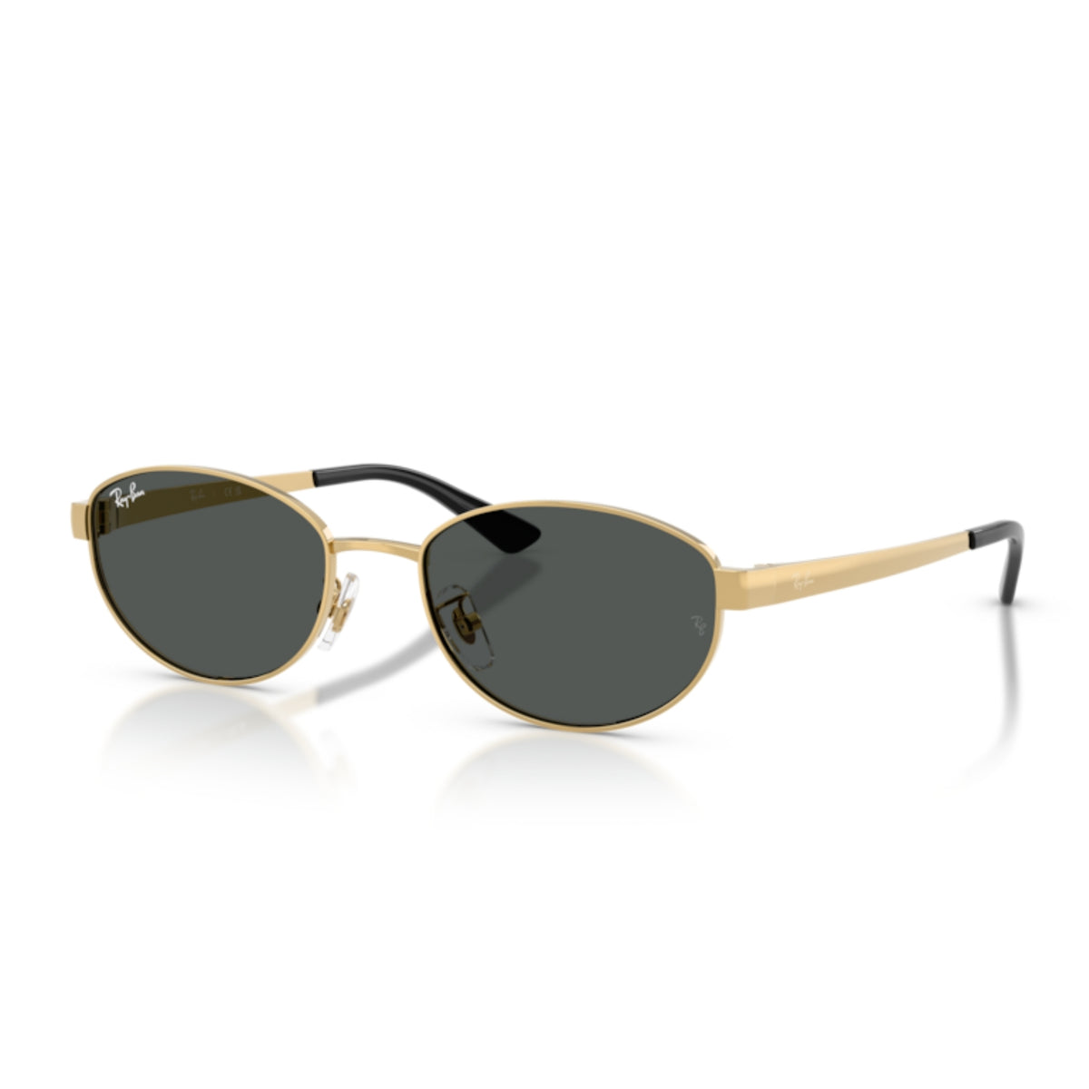 Ray-Ban RB3774D arista gold oval sunglasses with dark grey lenses