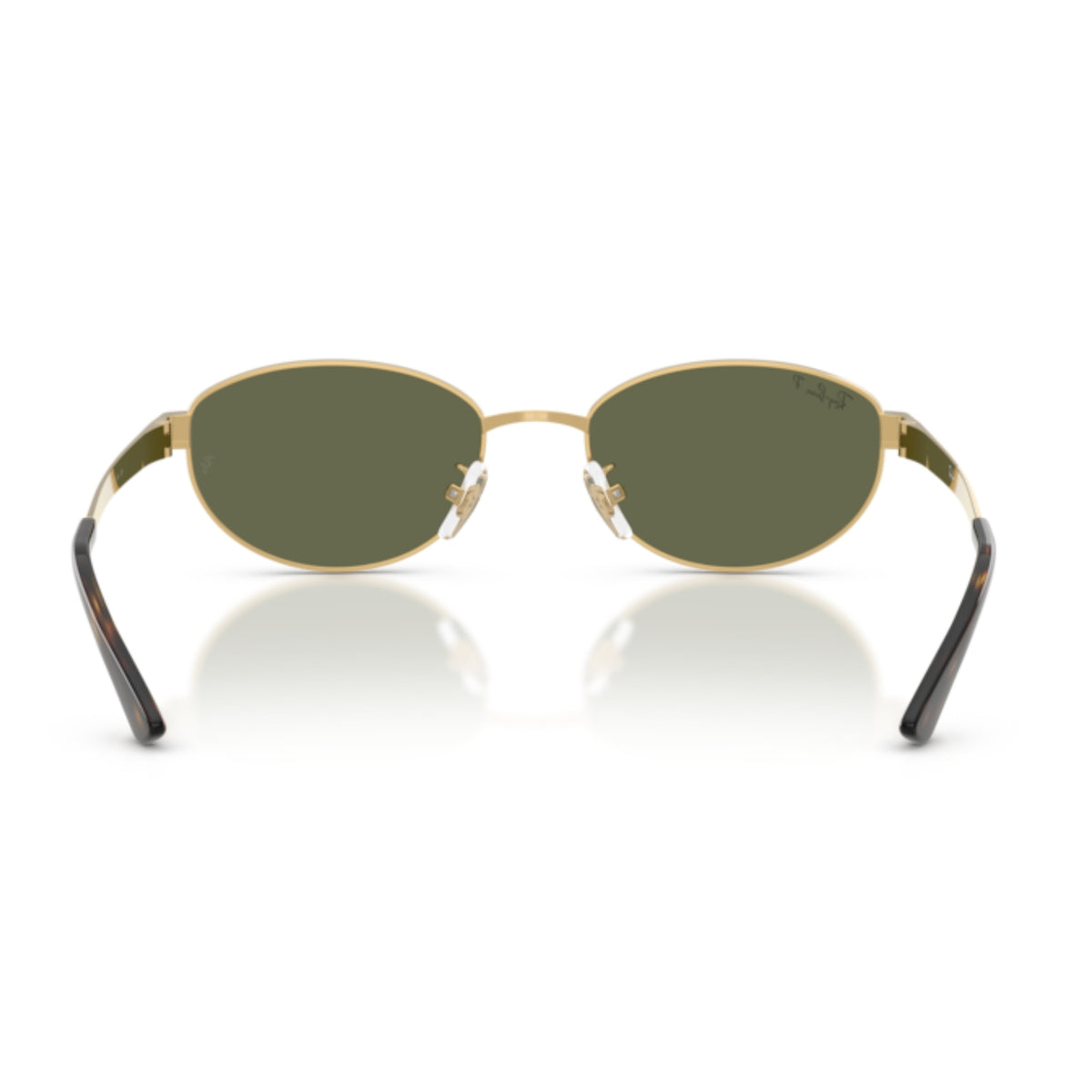 Ray-Ban RB3774D arista gold oval sunglasses, back view of the frame and temples