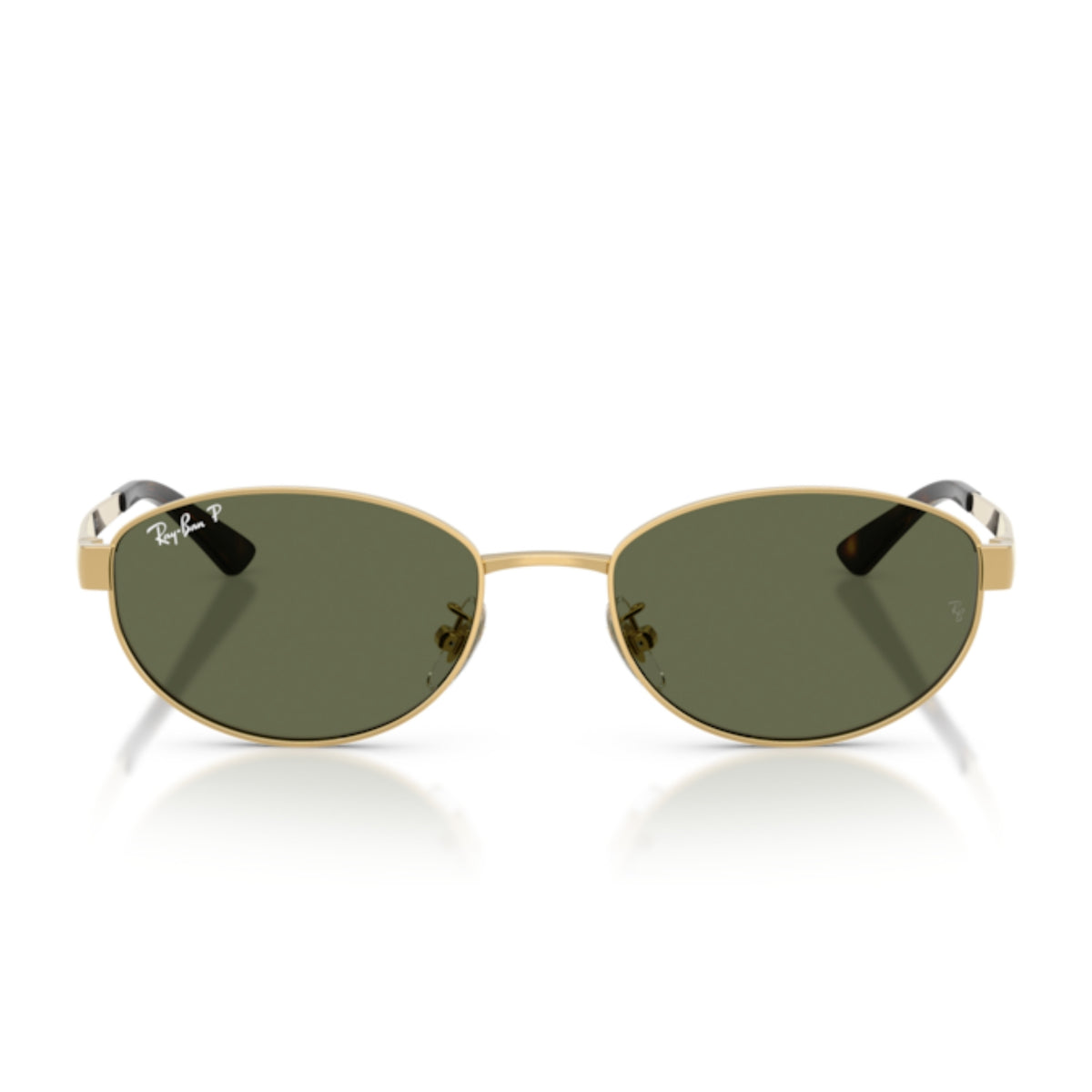 Ray-Ban RB3774D arista gold oval sunglasses, full-rim metal frame