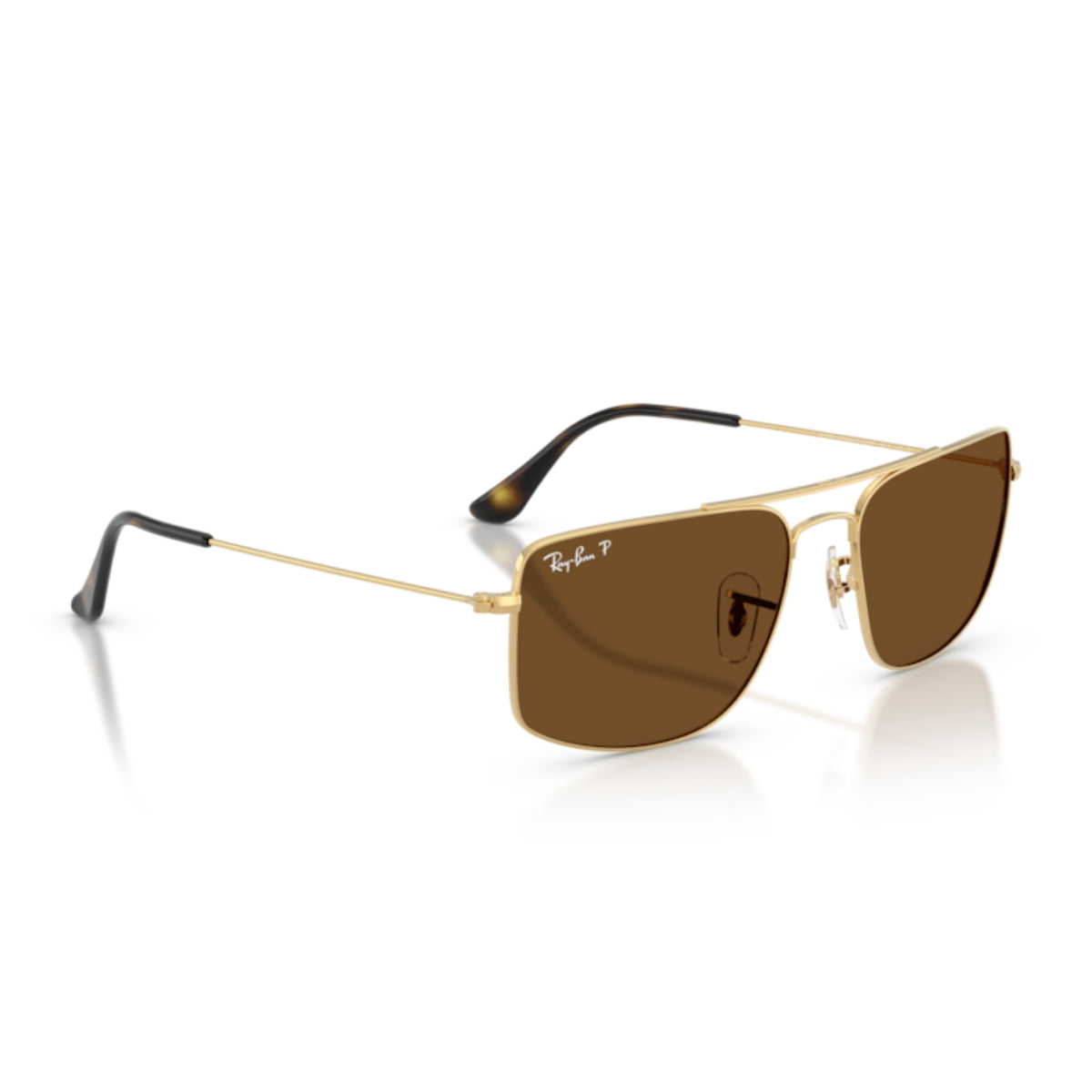 Ray-Ban RB3779 arista gold square sunglasses, angled view