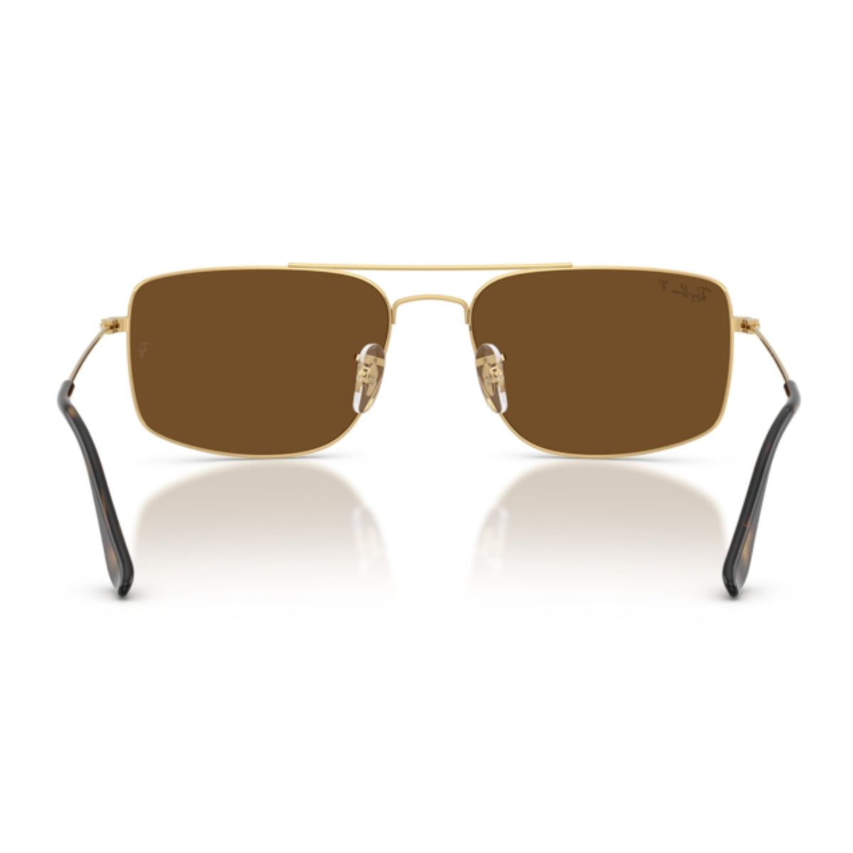 Ray-Ban RB3779 arista gold square sunglasses, back view of the frame and temples