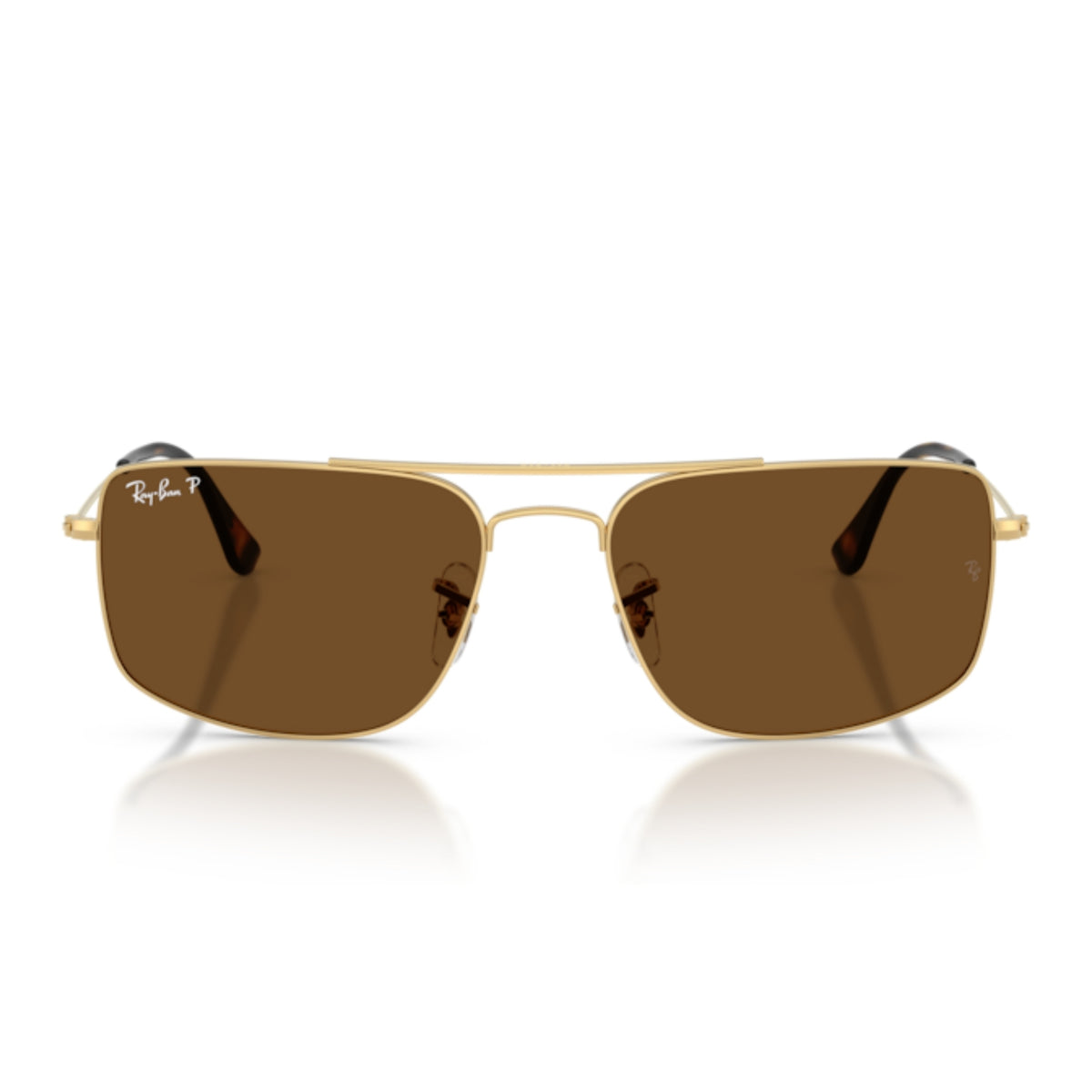 Ray-Ban RB3779 arista gold square sunglasses, full-rim metal frame