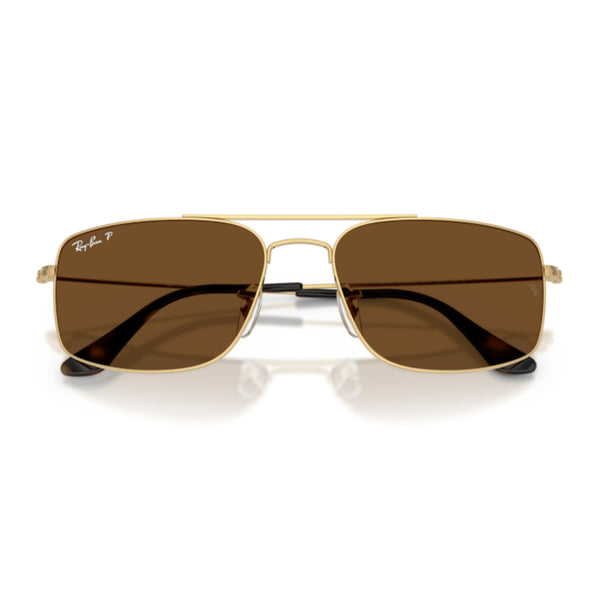 Ray-Ban RB3779 001/57 Arista Gold Square Sunglasses
