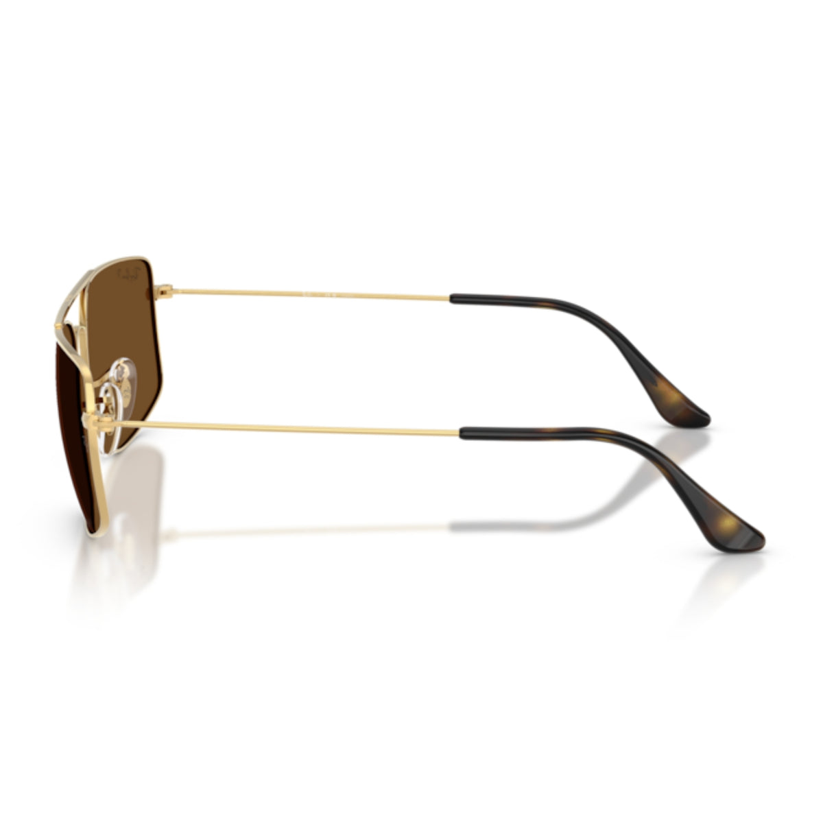 Ray-Ban RB3779 arista gold square sunglasses, side view of the arista gold temple