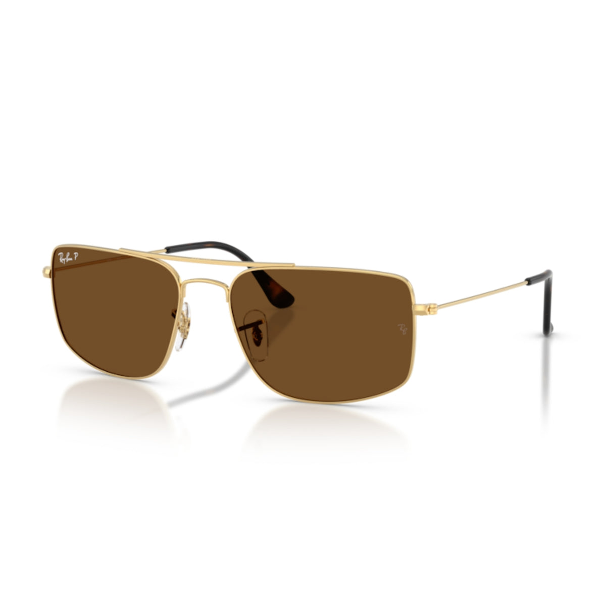 Ray-Ban RB3779 arista gold square sunglasses with brown lenses