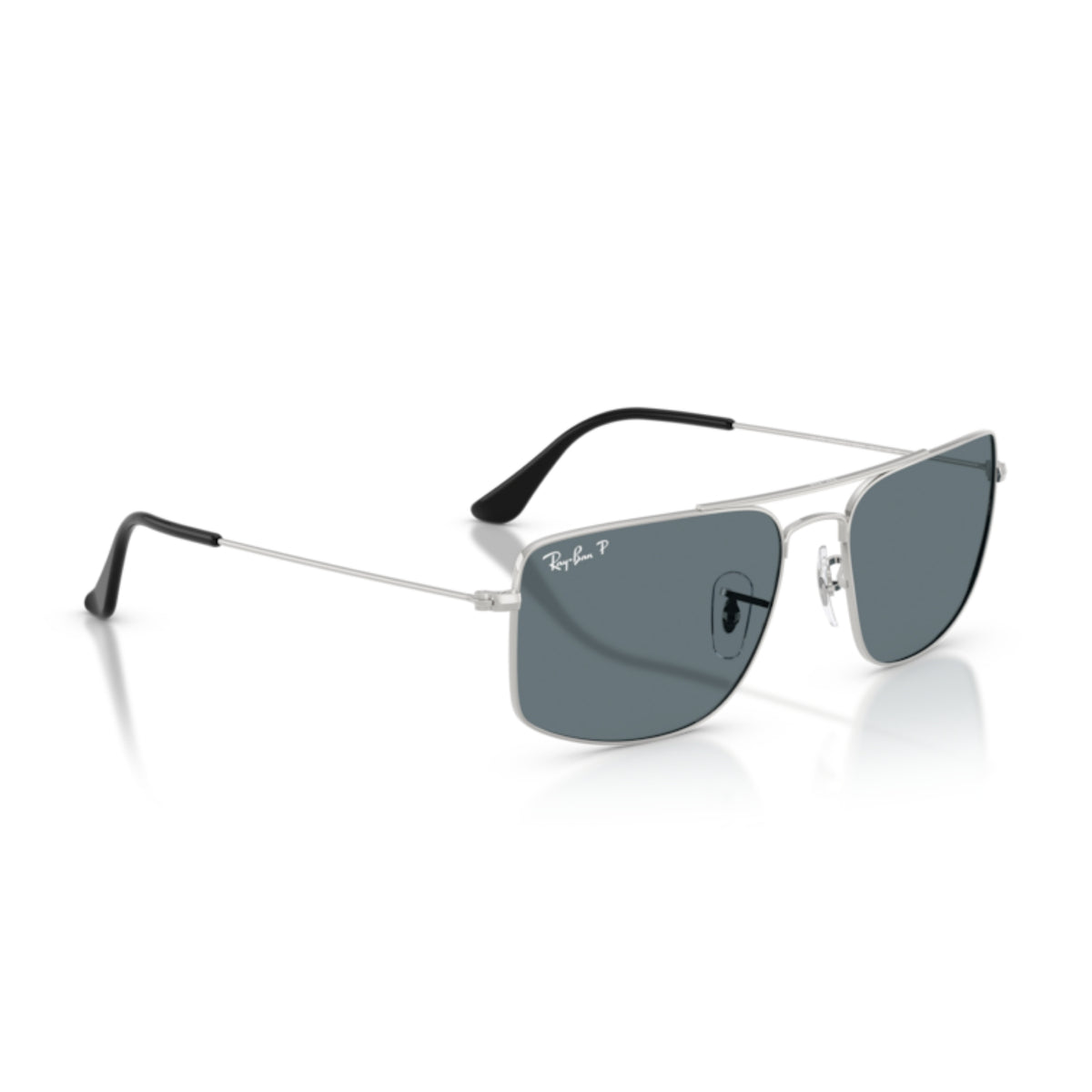 Ray-Ban RB3779 silver square sunglasses, angled view