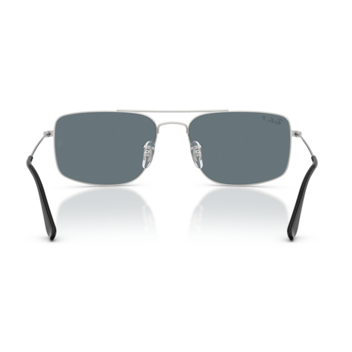 Ray-Ban RB3779 silver square sunglasses, back view of the frame and temples