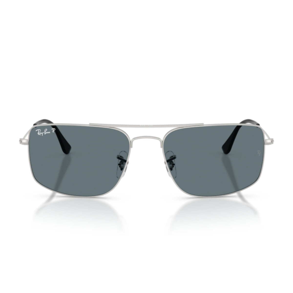 Ray-Ban RB3779 silver square sunglasses, full-rim metal frame