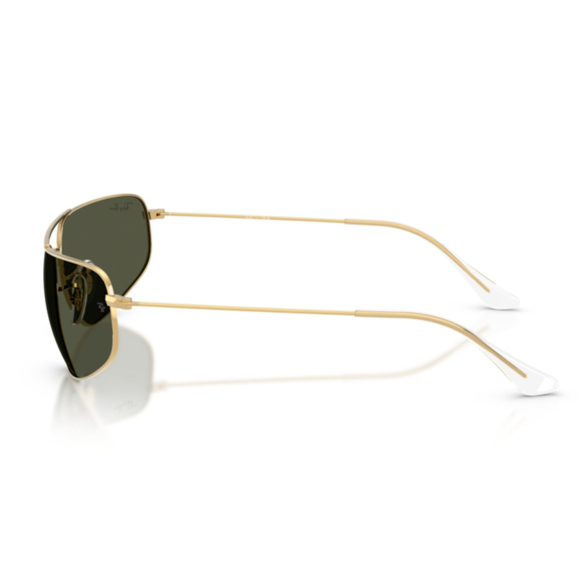 Ray-Ban RB3780 arista gold rectangle sunglasses, side view of the arista gold temple