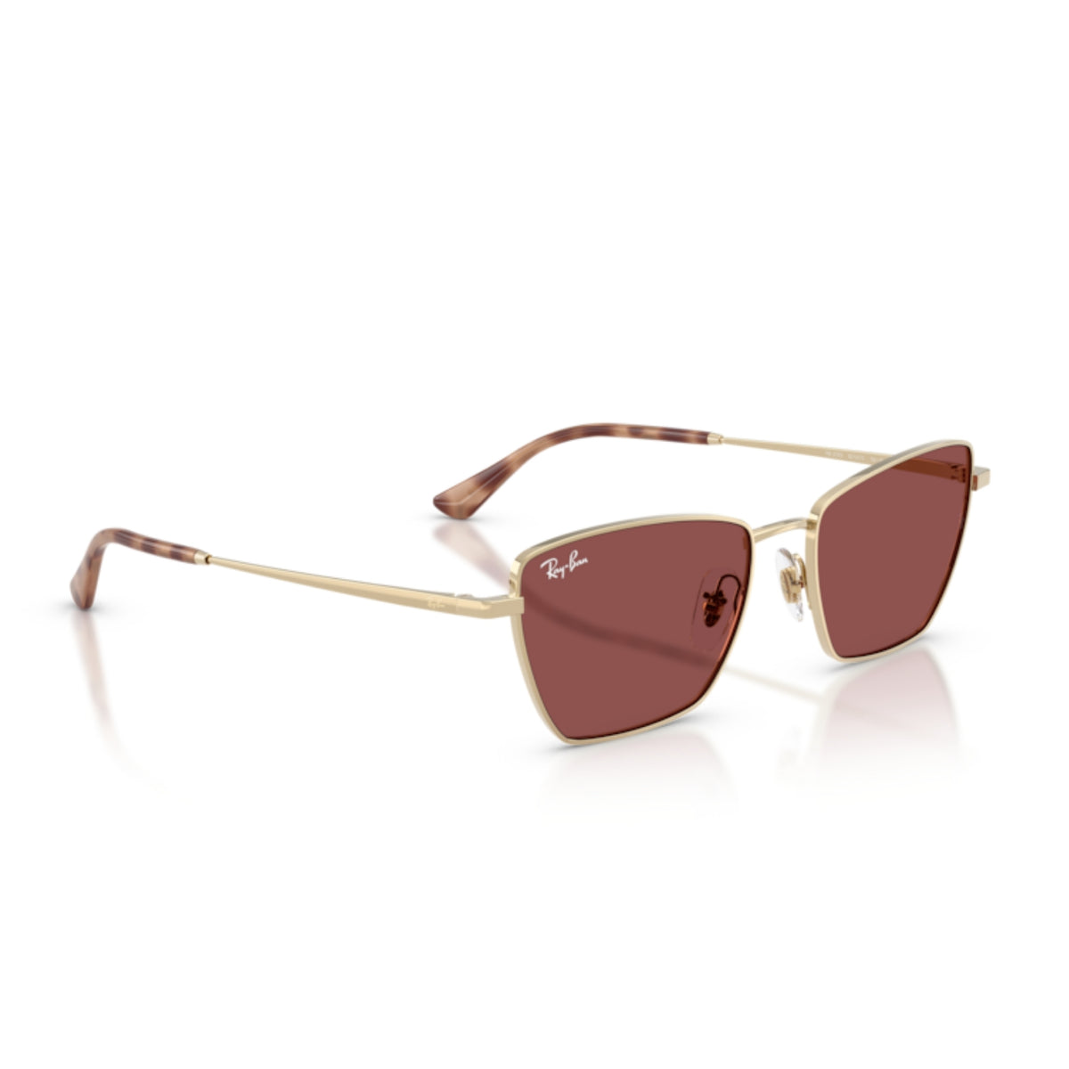 Ray-Ban RB3783 pale gold geometric sunglasses, angled view