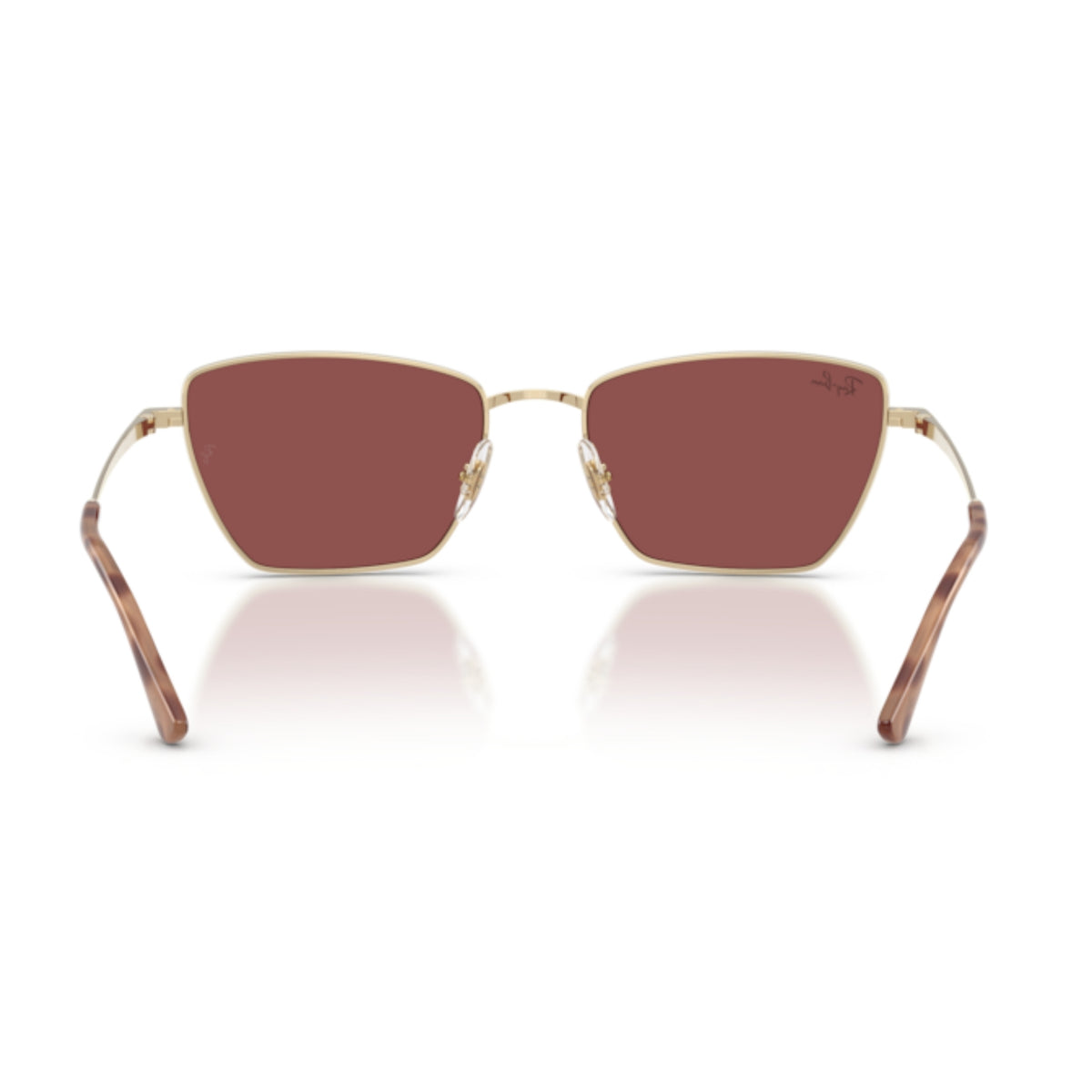 Ray-Ban RB3783 pale gold geometric sunglasses, back view of the frame and temples