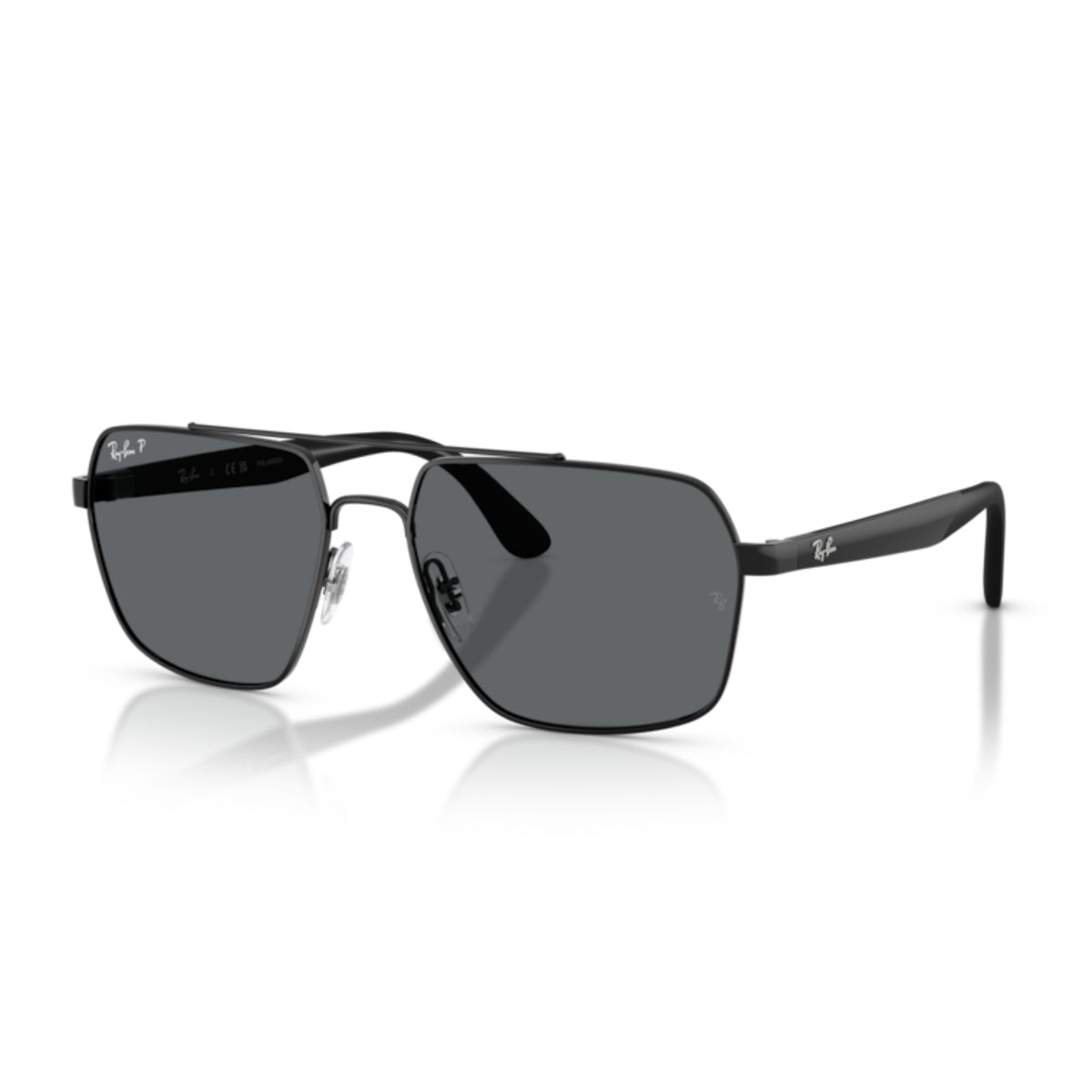 Ray-Ban RB3785 black square sunglasses with dark grey lenses