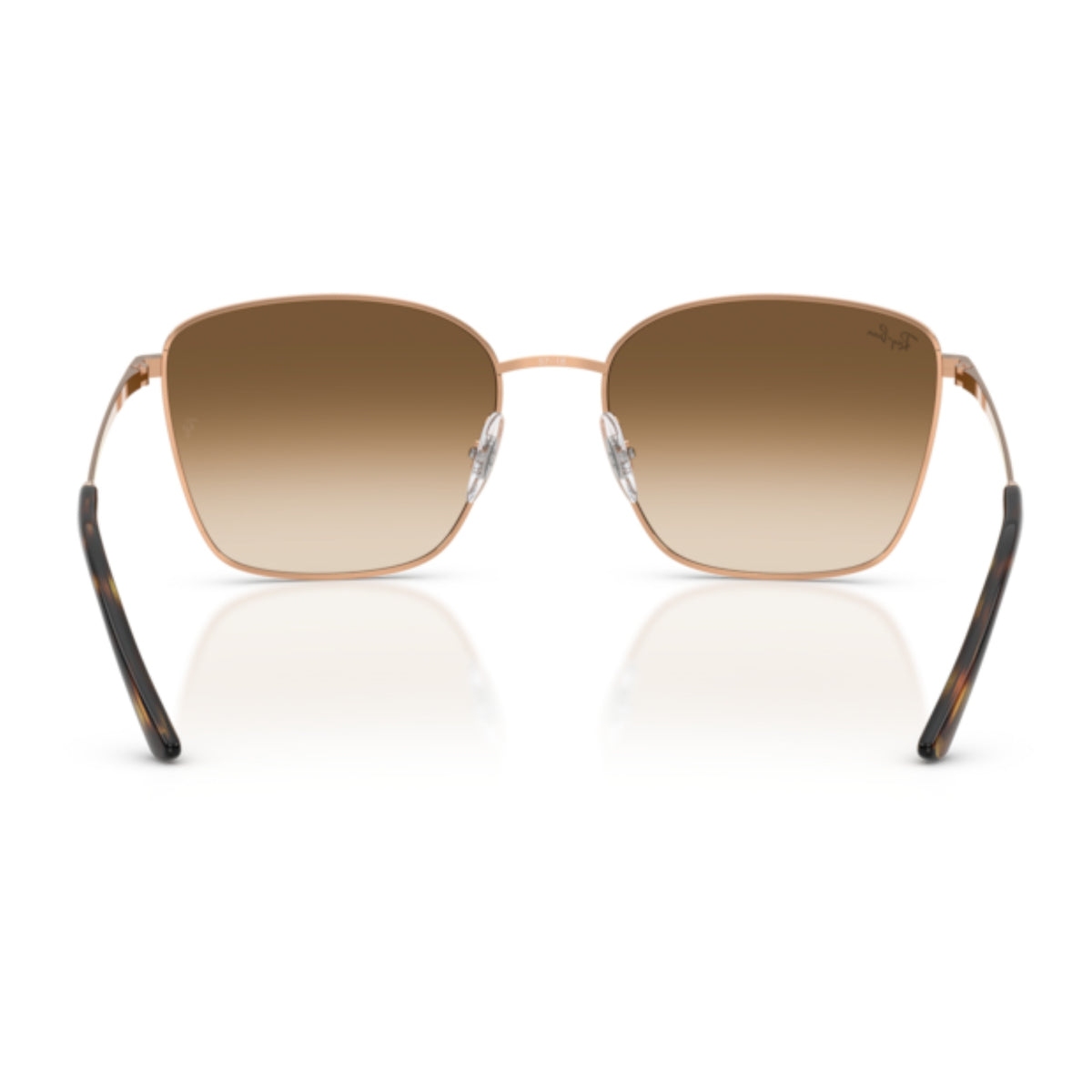 Ray-Ban RB3788 rosegold square sunglasses, back view of the frame and temples