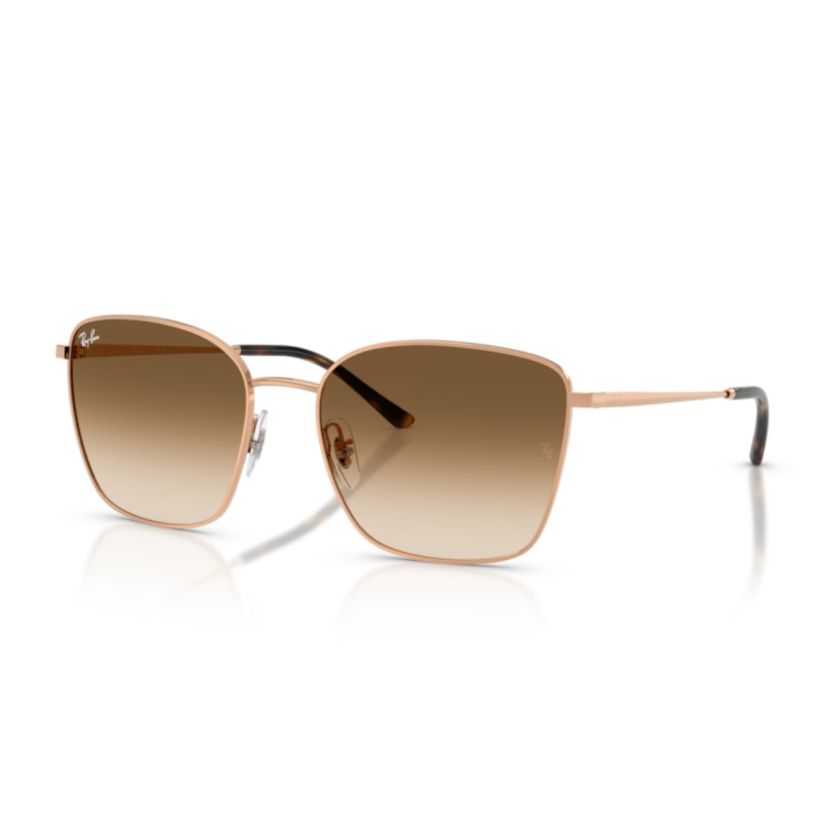 Ray-Ban RB3788 rosegold square sunglasses with clear lenses