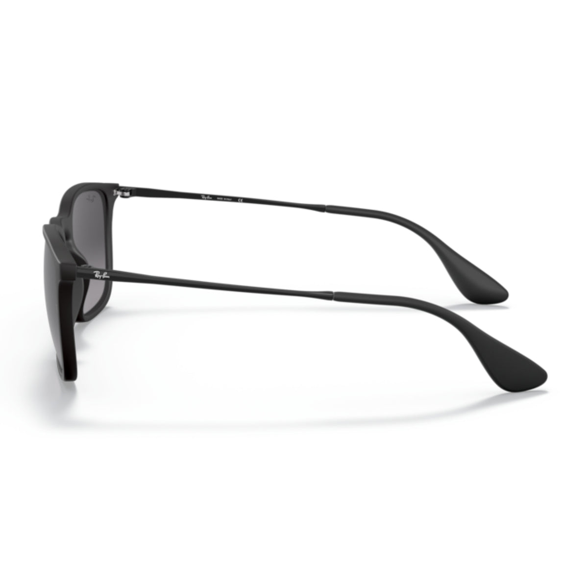 Ray-Ban RB4187 rubber black square sunglasses, side view of the temple