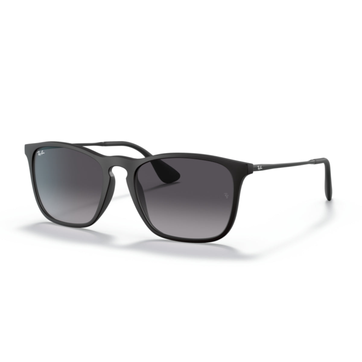 Ray-Ban RB4187 rubber black square sunglasses with grey lenses