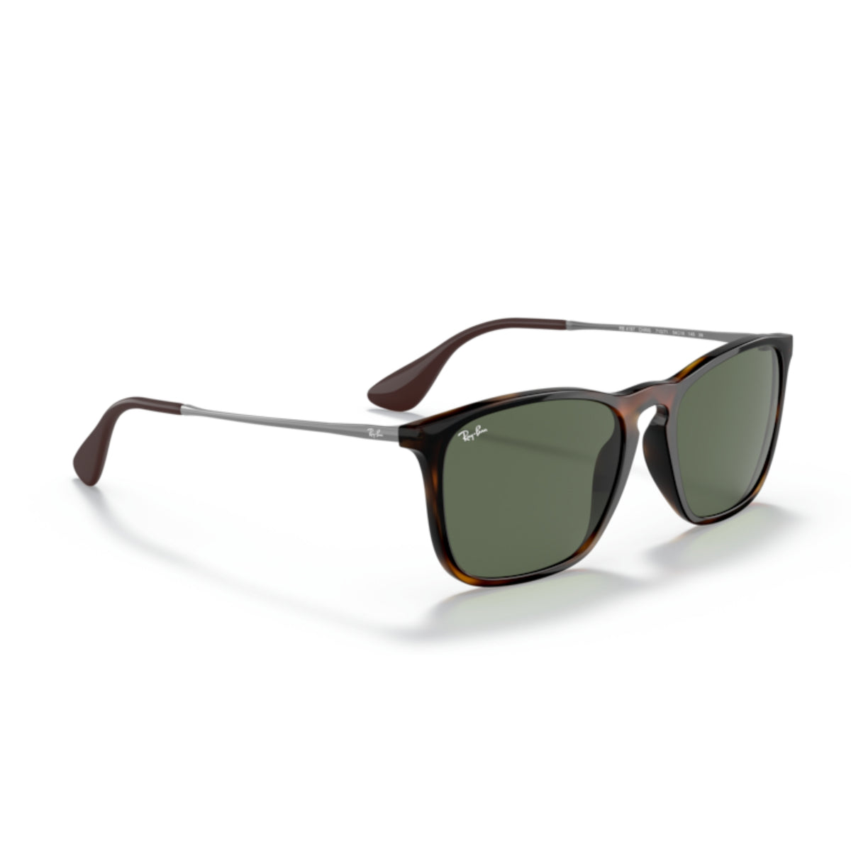 Ray-Ban RB4187 light havana square sunglasses, angled view