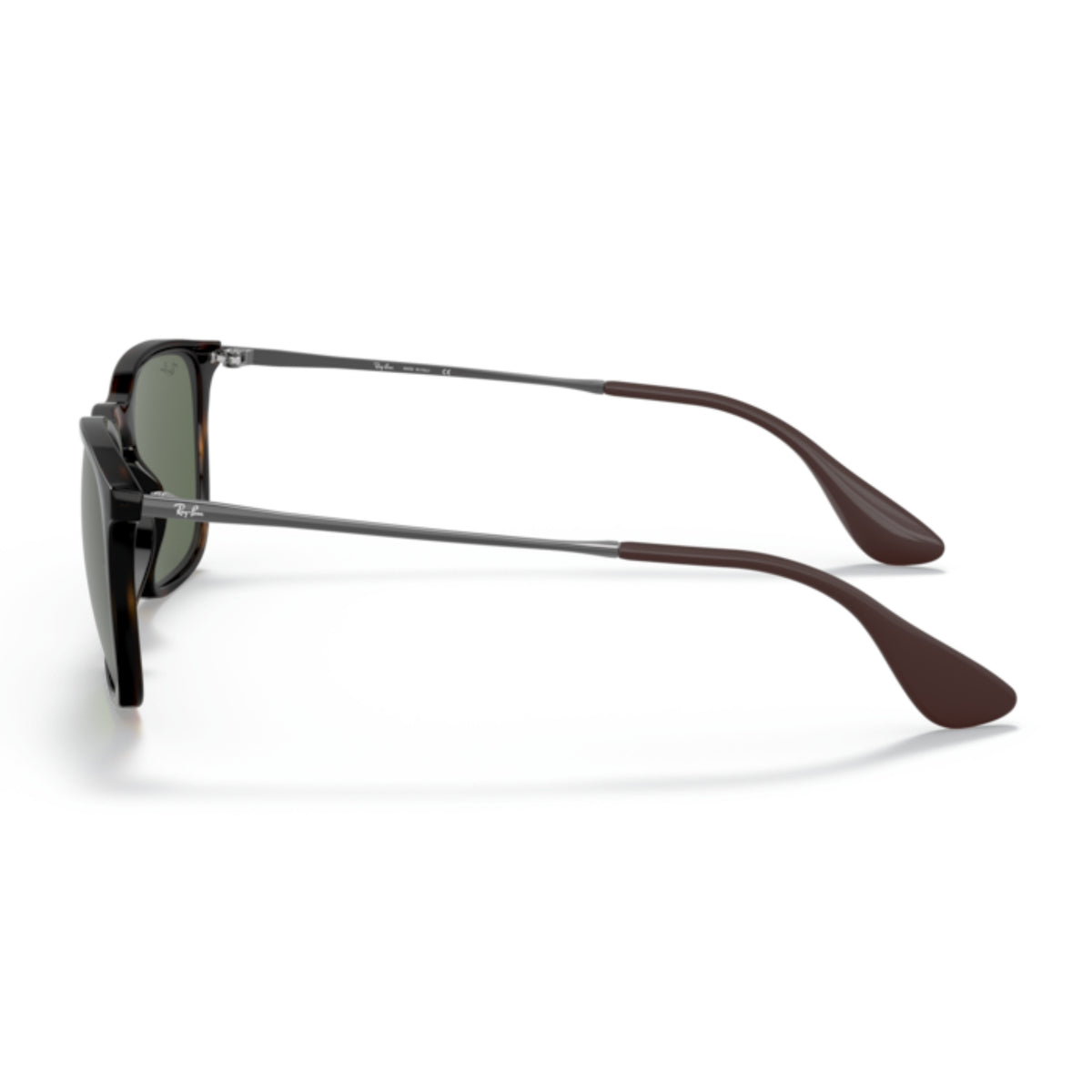 Ray-Ban RB4187 light havana square sunglasses, side view of the light havana temple