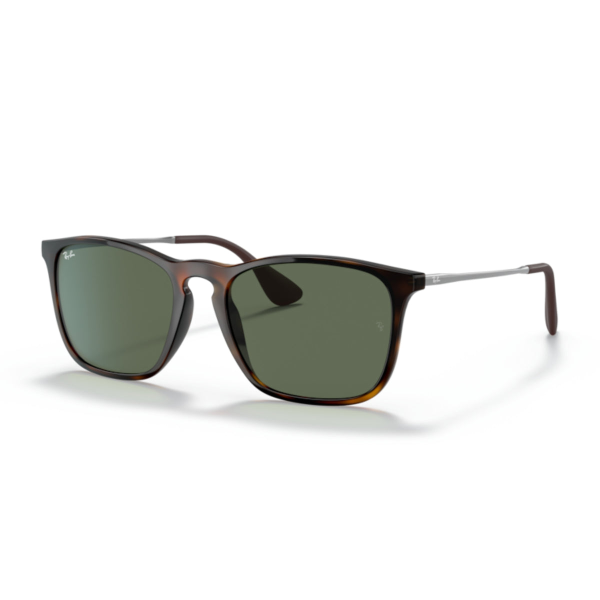 Ray-Ban RB4187 light havana square sunglasses with dark green lenses