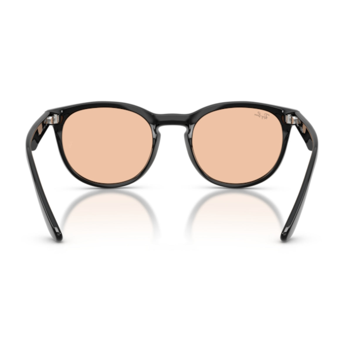 Ray-Ban RB4252 black round sunglasses, back view of the frame and temples