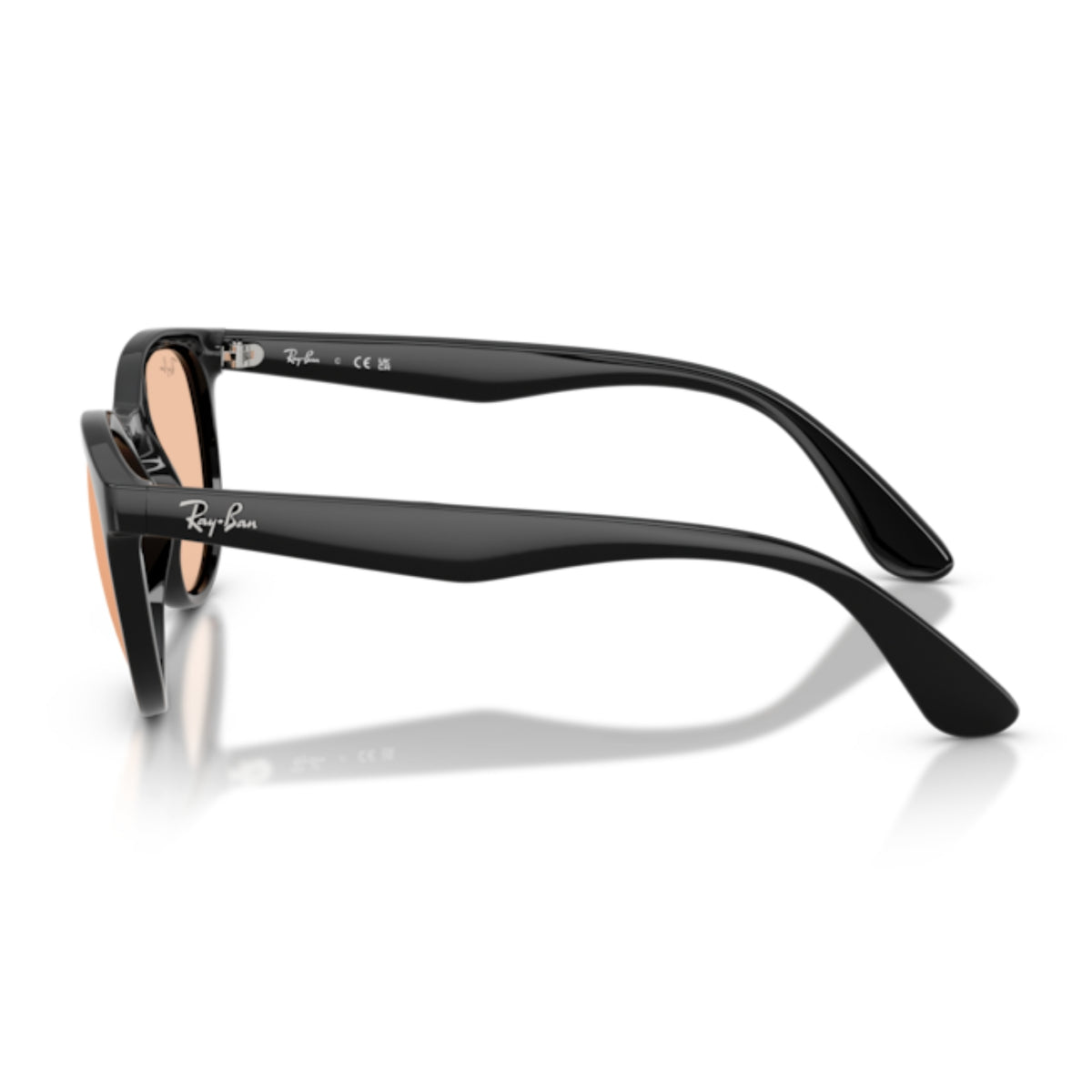 Ray-Ban RB4252 black round sunglasses, side view of the temple