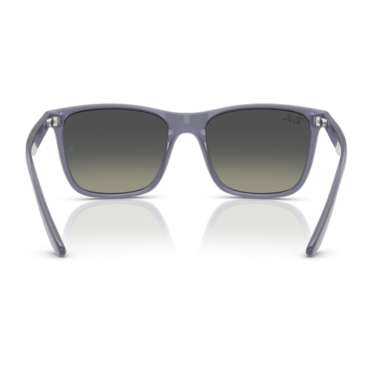 Ray-Ban RB4349 opal blue square sunglasses, back view of the frame and temples