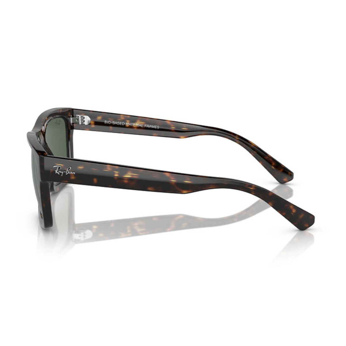 Ray-Ban RB4396 havana square sunglasses, side view of the havana temple
