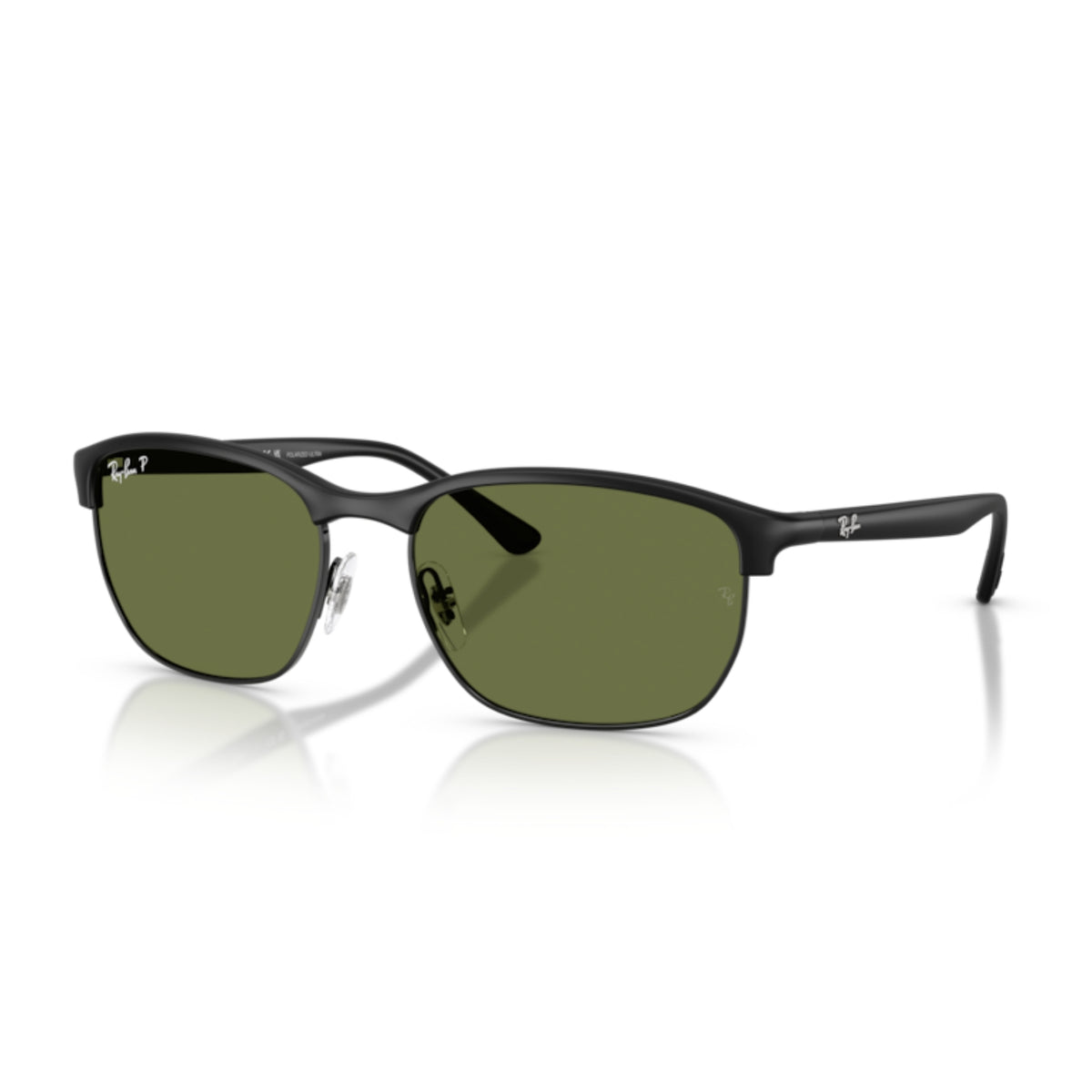 Ray-Ban RB4469 sand black square sunglasses with green lenses