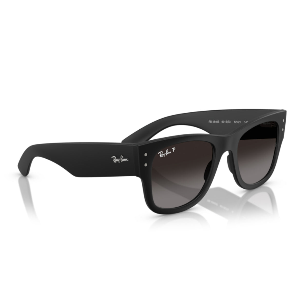 Ray-Ban RB4840S sand black square sunglasses, angled view
