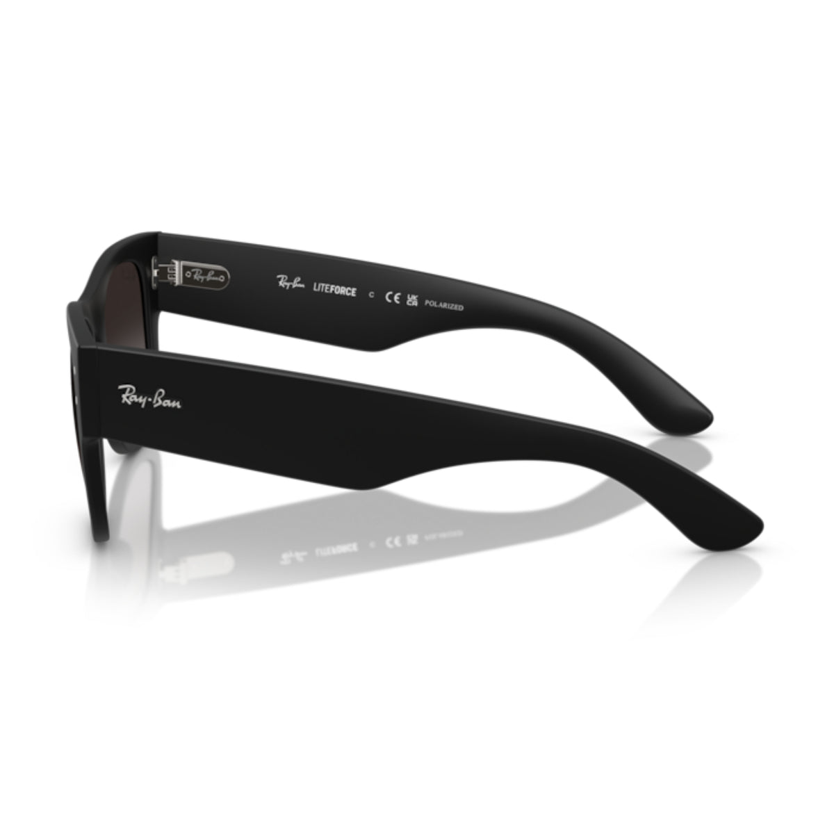 Ray-Ban RB4840S sand black square sunglasses, side view of the sand black temple